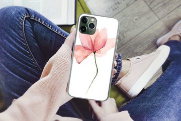 MuchoWow Handyhülle Blumen - Aquarell - Rosa, Handyhülle Apple iPhone 11 Pro Max, Smartphone-Bumper, Print, Handy