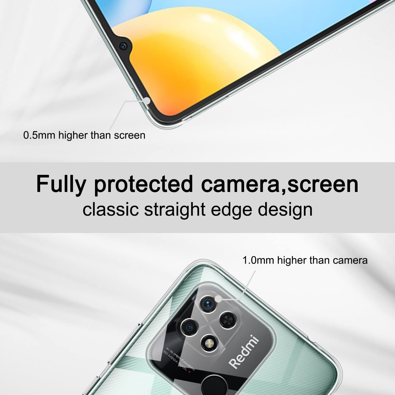 MSM Handyhülle Hülle +2 Stück Schutzglas für Xiaomi Redmi 10C Panzerfolie