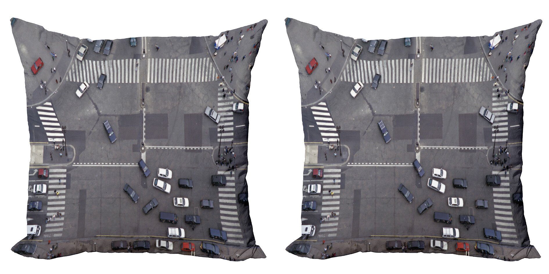 Kissenbezüge Modern Accent Doppelseitiger Digitaldruck, Abakuhaus (2 Stück), Städtisch Straßenkreuzung Paris