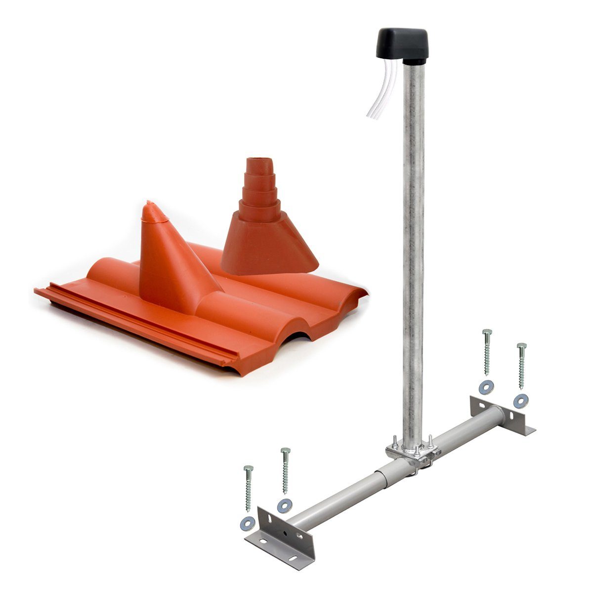 PremiumX SAT-Halterung Dachsparrenhalter 100 cm Mast Sparrenhalter Satellitenschüssel