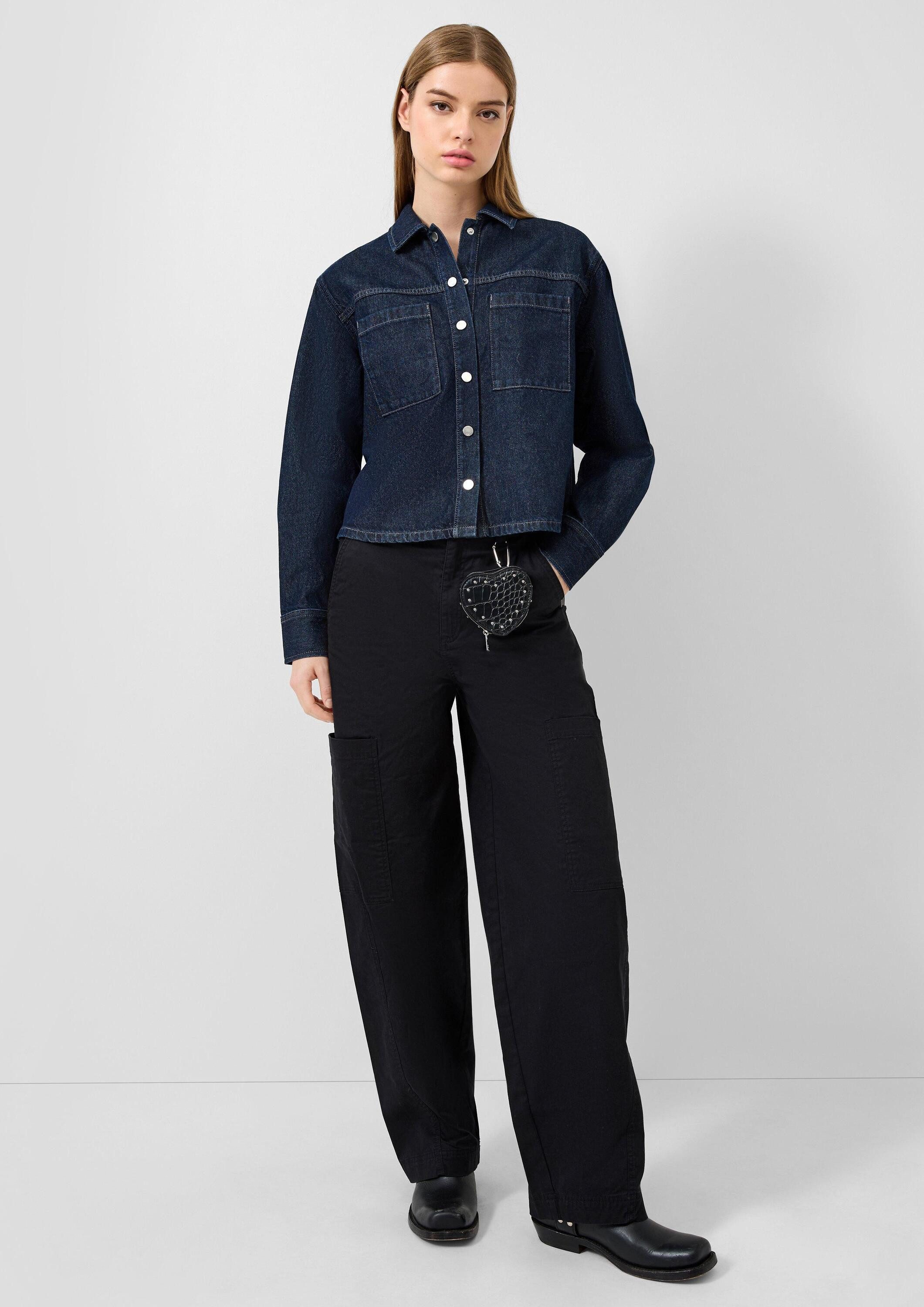 QS Hemdjacke Bluse Denim-Overshirt