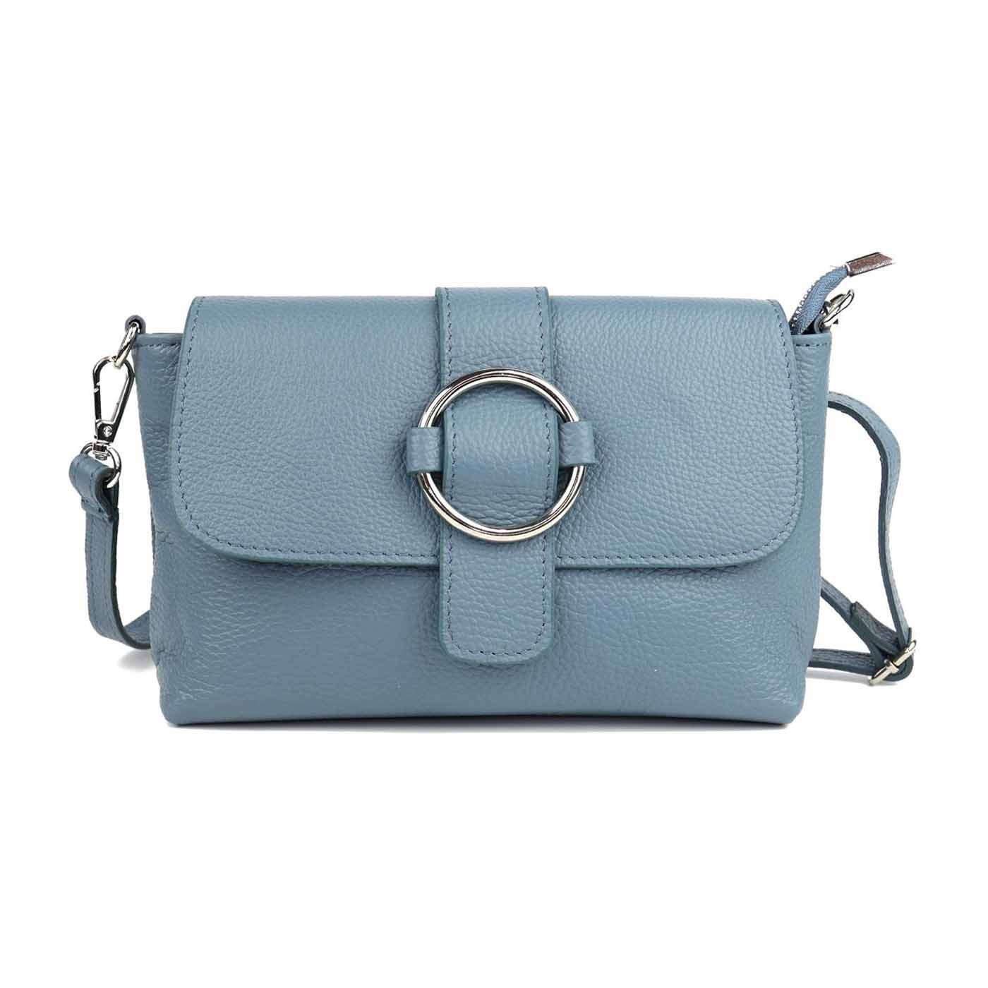 ITALYSHOP24 Schultertasche MADE IN ITALY Damen Leder Tasche Umhängetasche Cross Over Body Clutch, Messenger Bag Brusttasche Hüfttasche Freizeit Abendtasche Smartphone