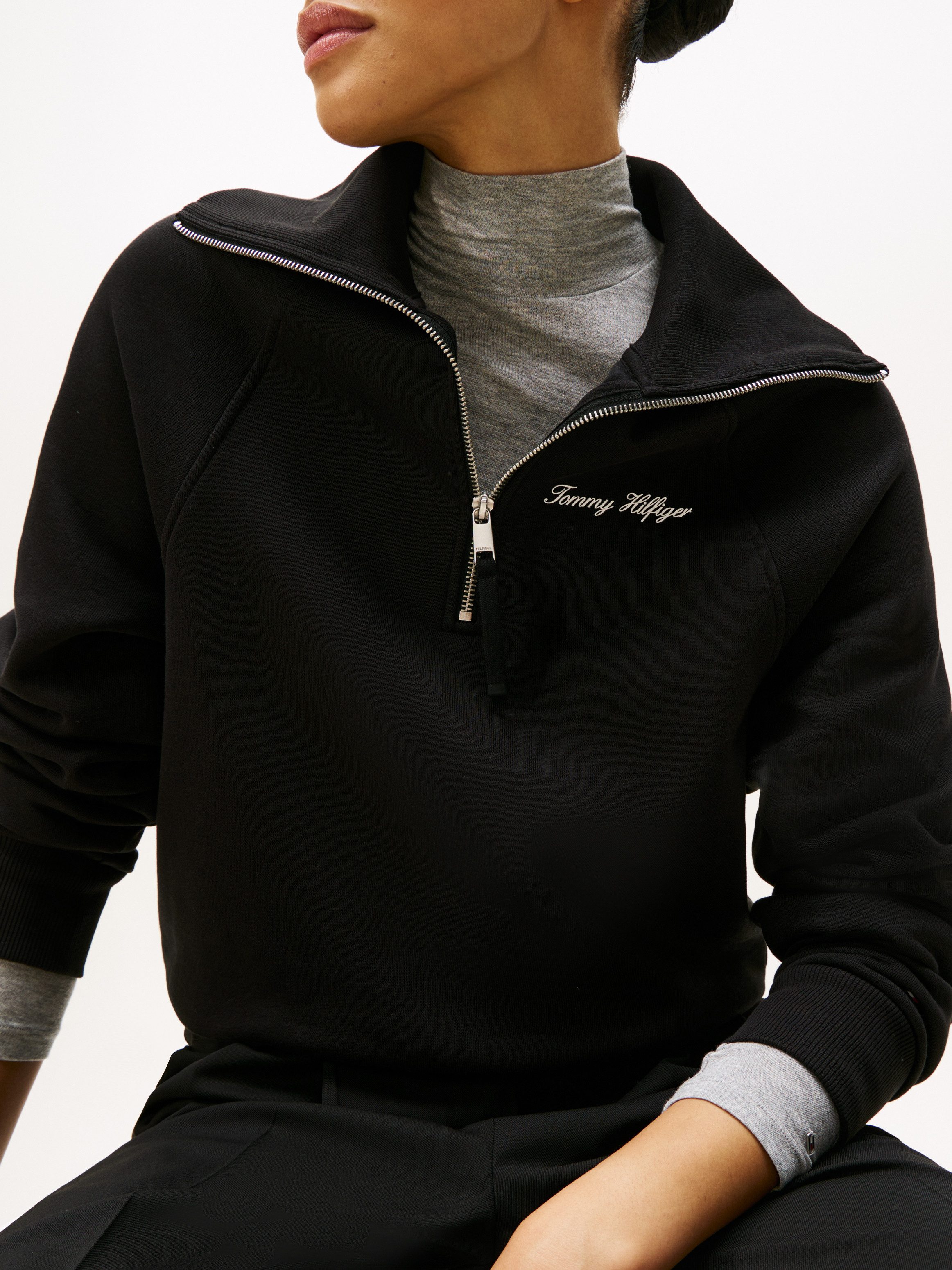 Tommy Hilfiger Sweatshirt CLASSIC SCRIPT FLEECE HALF-ZIP günstig online kaufen
