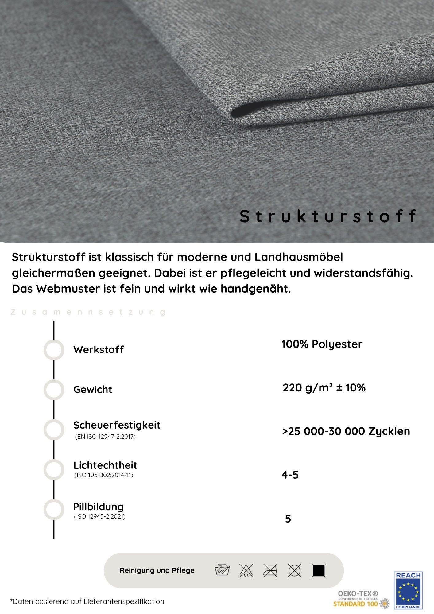 COLLECTION AB Polsterbett CLASSIC mit stabilem Rahmen und schönem Bezug (180 cm x 200 cm), Wahlweise mit Lattenrost und 4 Farben zur Auswahl – Bild 4 von 5