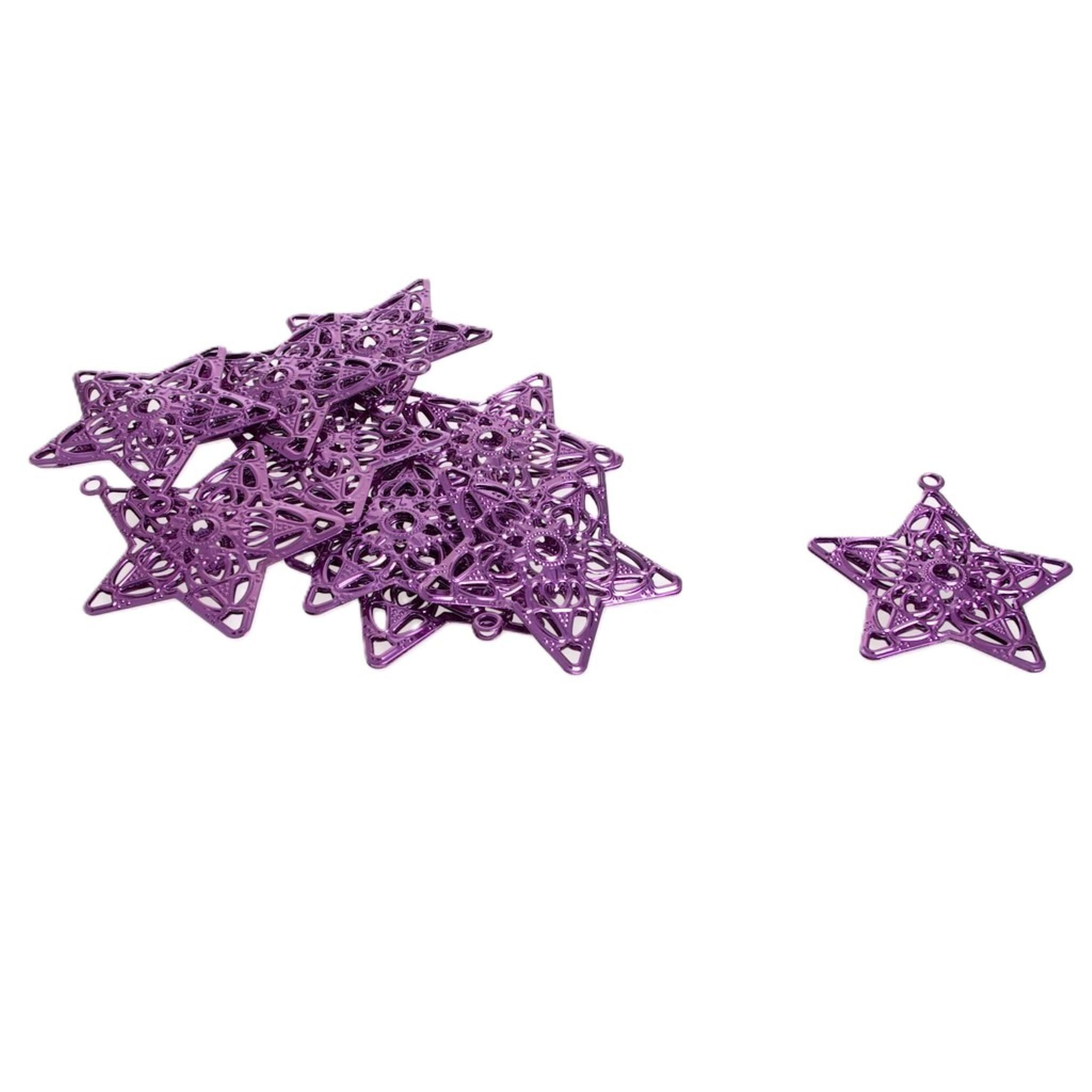 Deko AS Christbaumschmuck Metallsterne zum Hängen - lila - 6 cm - 12 Stück - 92016 45 (12-tlg), strapazierfähig