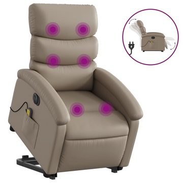 vidaXL Sessel Massagesessel mit Aufstehhilfe Elektrisch Cappuccino Kunstleder (1-St)