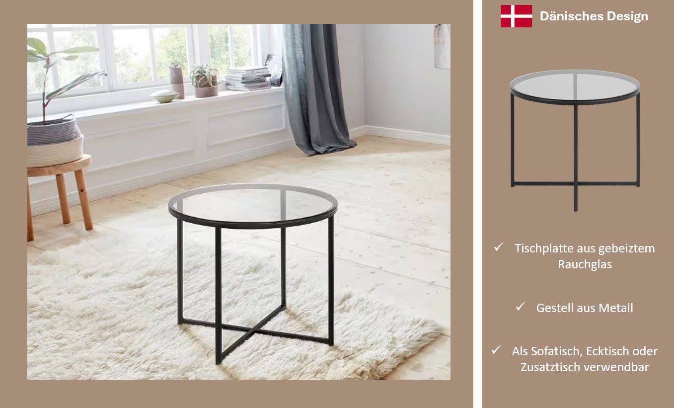 ACTONA GROUP Couchtisch Conrad, TOPSELLER! runder Kaffeetisch, Scandi desig günstig online kaufen