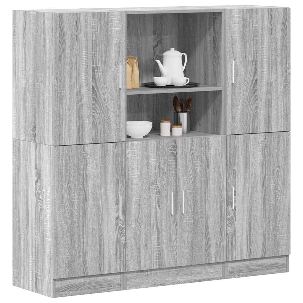 vidaXL Regal 3-tlg. Küchenschrank-Set Grau Sonoma günstig online kaufen