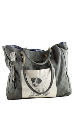 COLLEZIONE ALESSANDRO Schultertasche Hund, aus Stoff mit Seilhenkel und Hunde Motiv