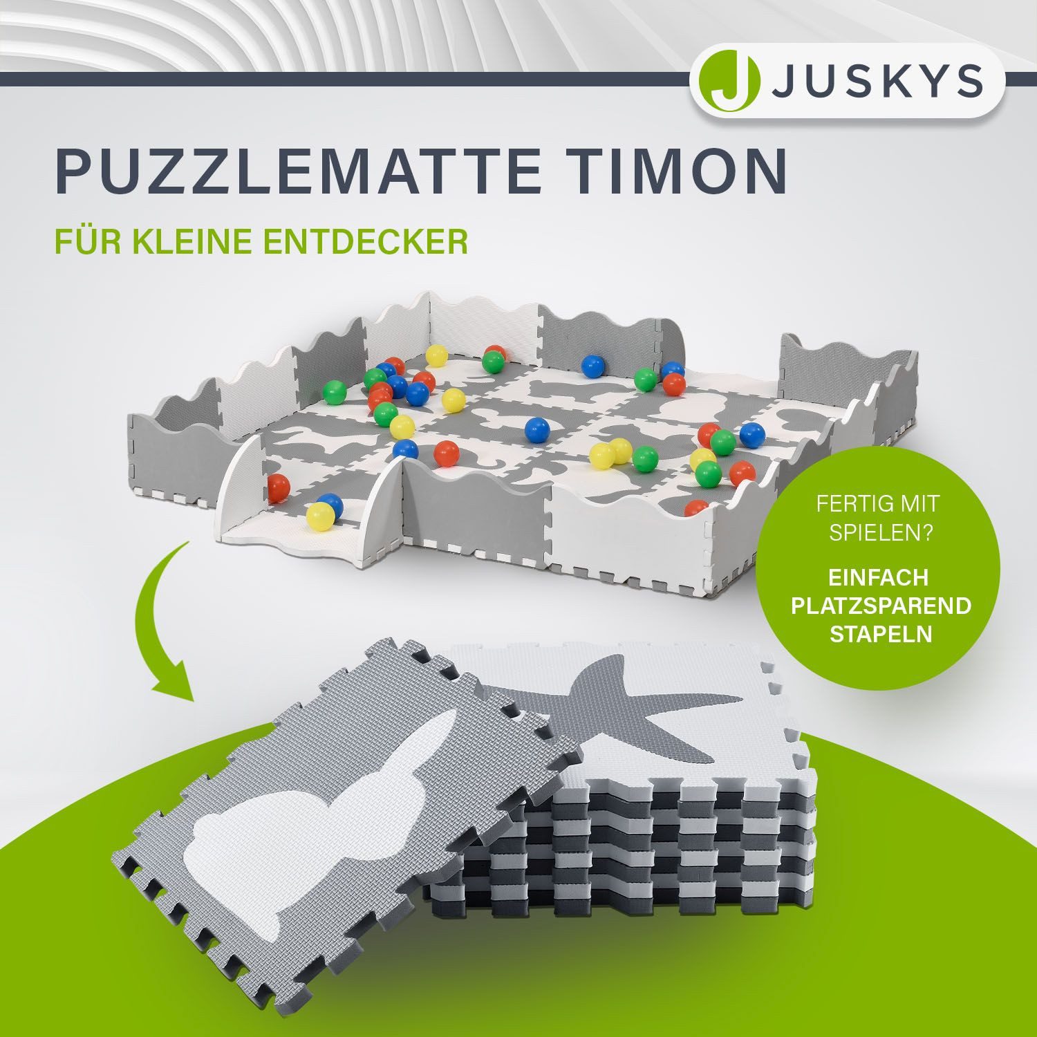 Juskys Puzzlematte Timon, mit 16 Tiermotive günstig online kaufen