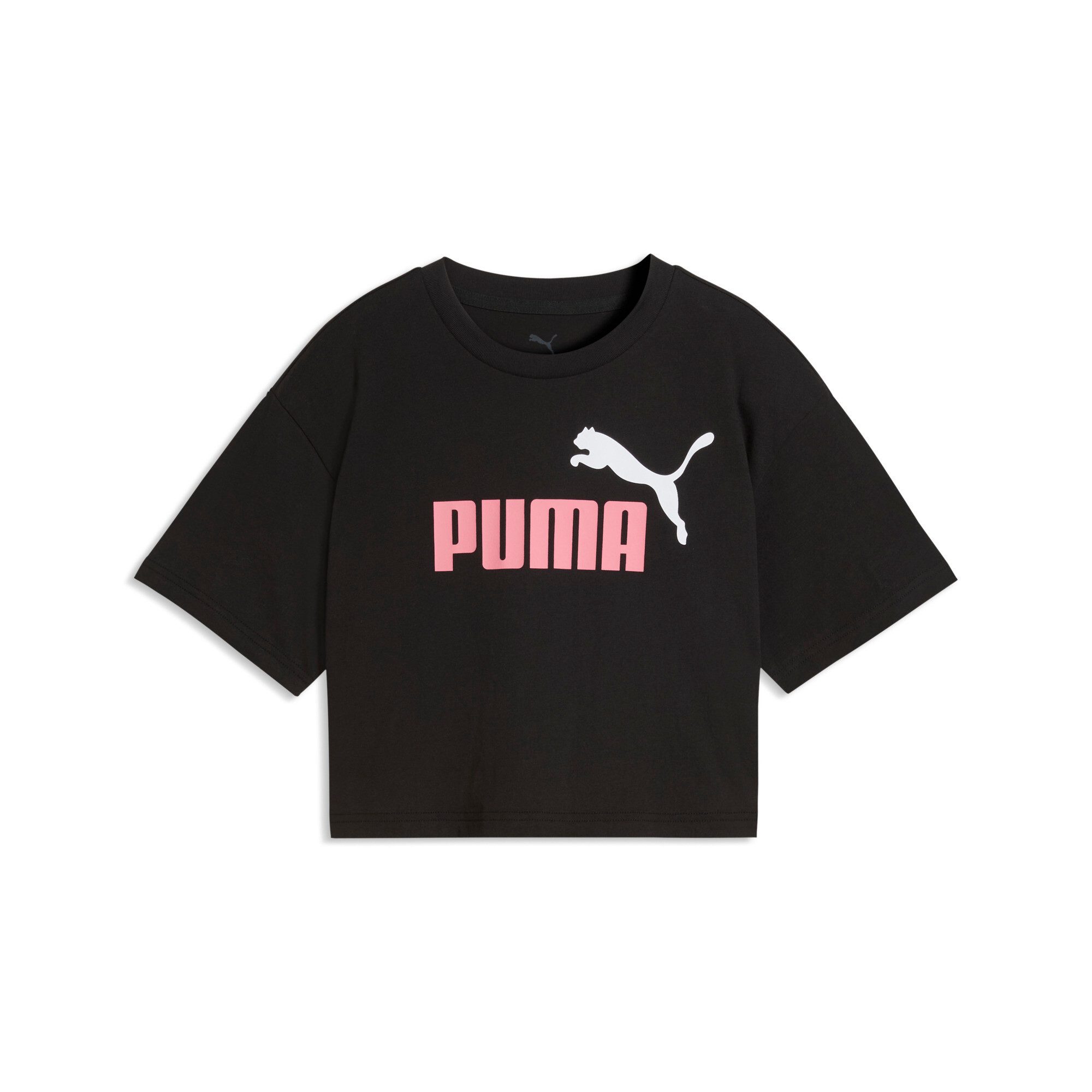 PUMA T-Shirt ESS 2 COLOR NO. 1 LOGO SHORT LENGTH TEE G für Jugendliche, lockere Passform, Kurzarm