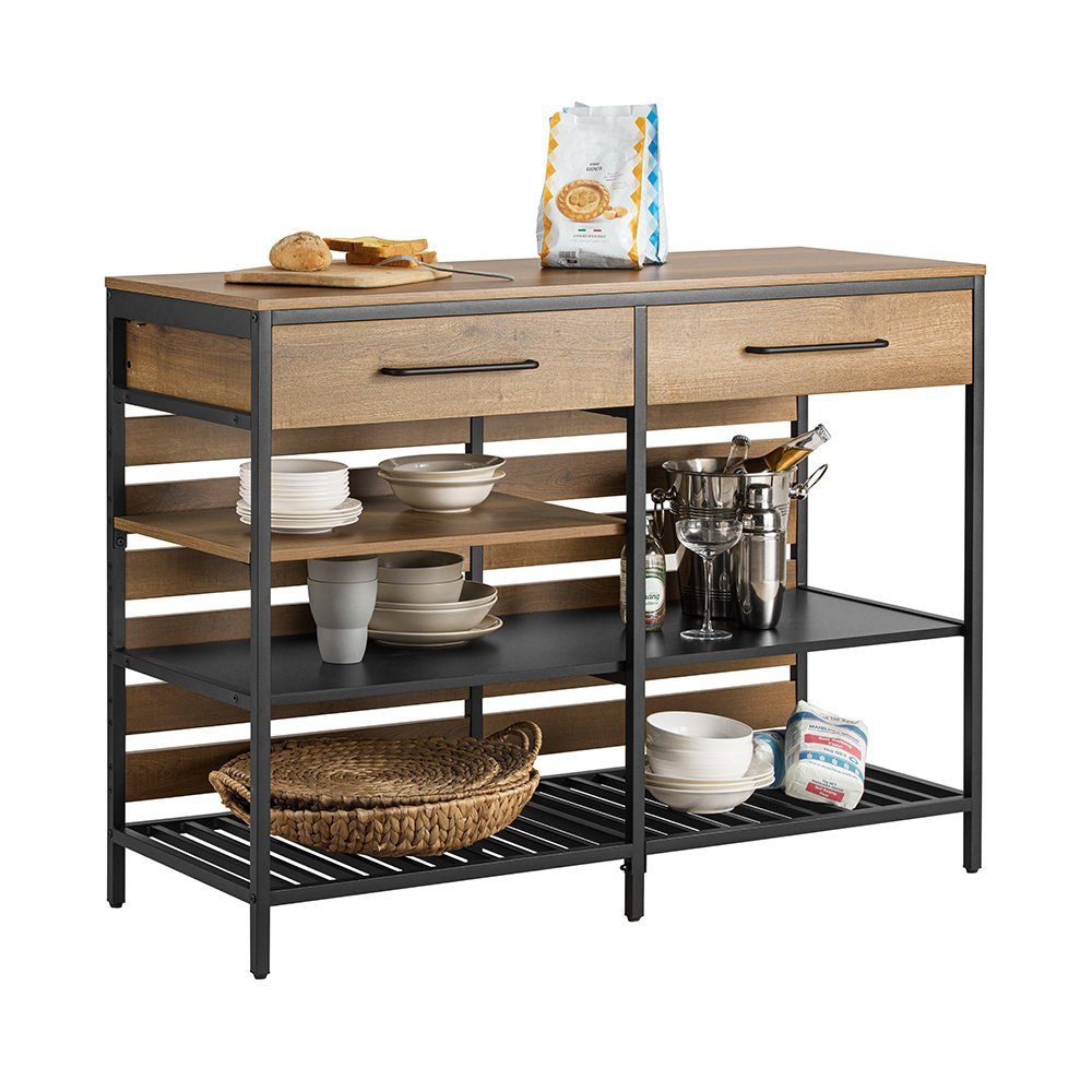 SoBuy Küchenbuffet FSB85, Küchenkommode mit offenen Ablagen, Mikrowellenfac günstig online kaufen