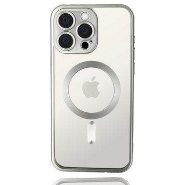 Wörleonline Handyhülle für Apple iPhone 15 Pro mit integriertem Kameraschutz, TPU Schutzhülle in passendem Titan-Farbton, MagSafe kompatible Hülle