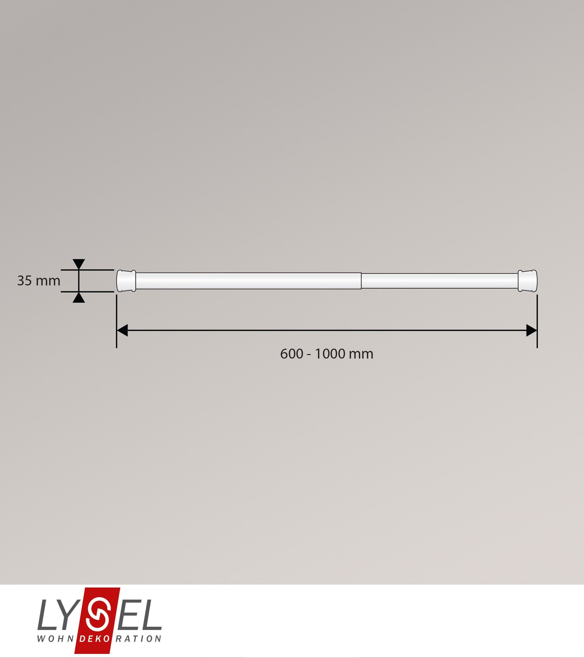 Gardinenstange Spannstange, LYSEL®, L cm 60-100