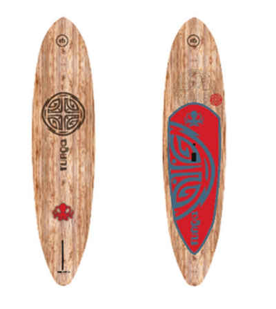 Runga-Boards SUP-Board »Runga ROTA RED Hard Board Stand Up Paddling SUP«, Allrounder, (9.6, Inkl. coiled leash & 3-tlg. Finnen-Set)
