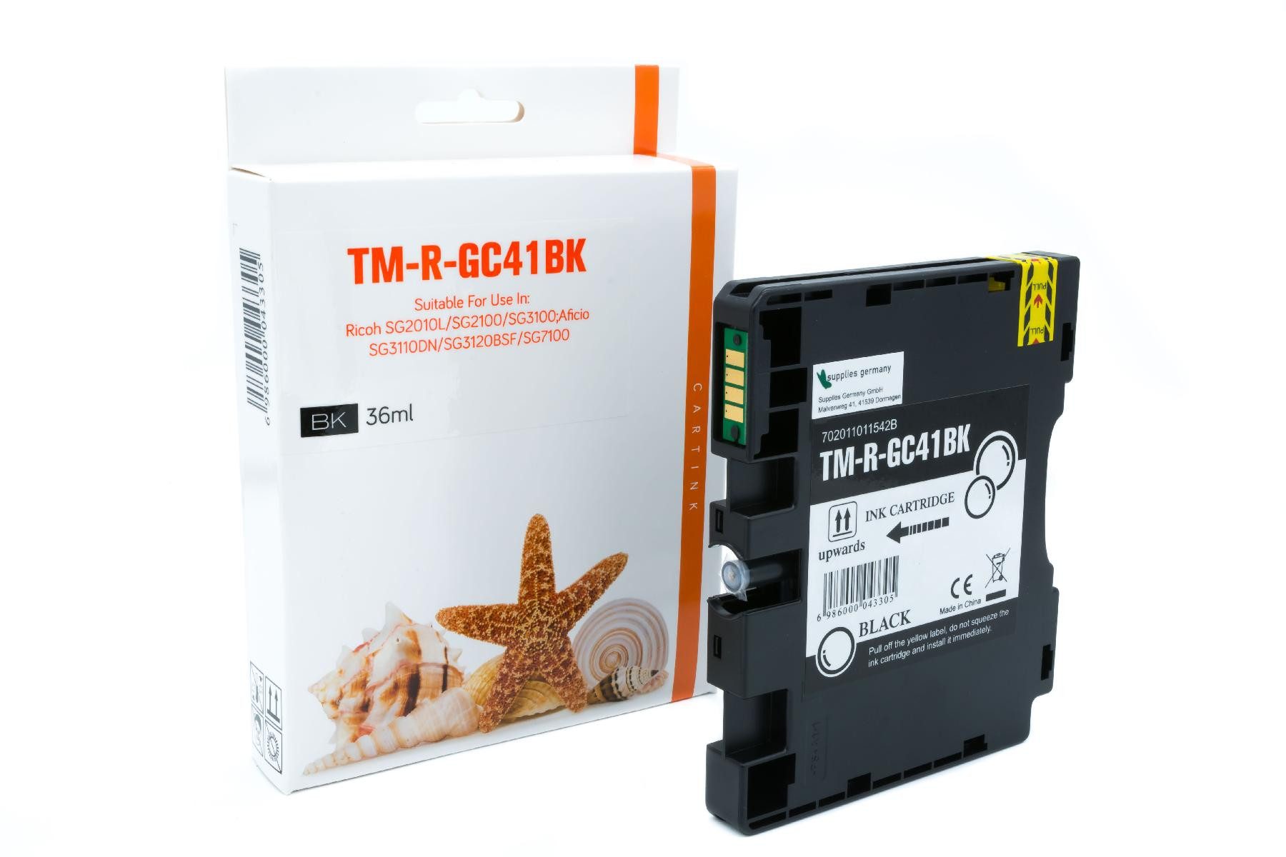 Supplies Germany GC-41 K / 405761 Tintenpatrone (1-tlg., Gelkartusche schwarz schwarz 2500 Seiten)