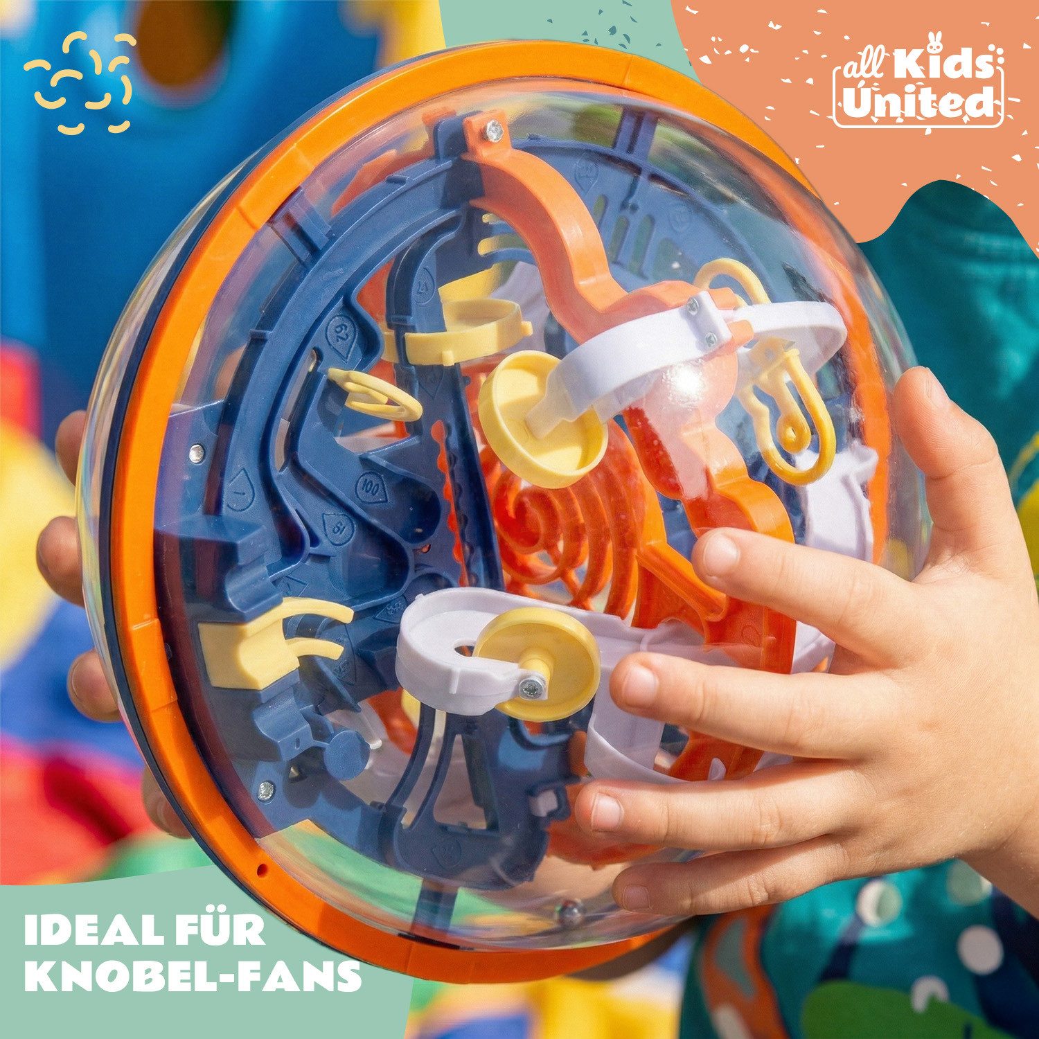 Goods+Gadgets 3D-Puzzle 3D Labyrinth Kugel Geschicklichkeitsspiel – Konzentration & Motorik, Puzzleteile, Magic Maze Kugelspiel