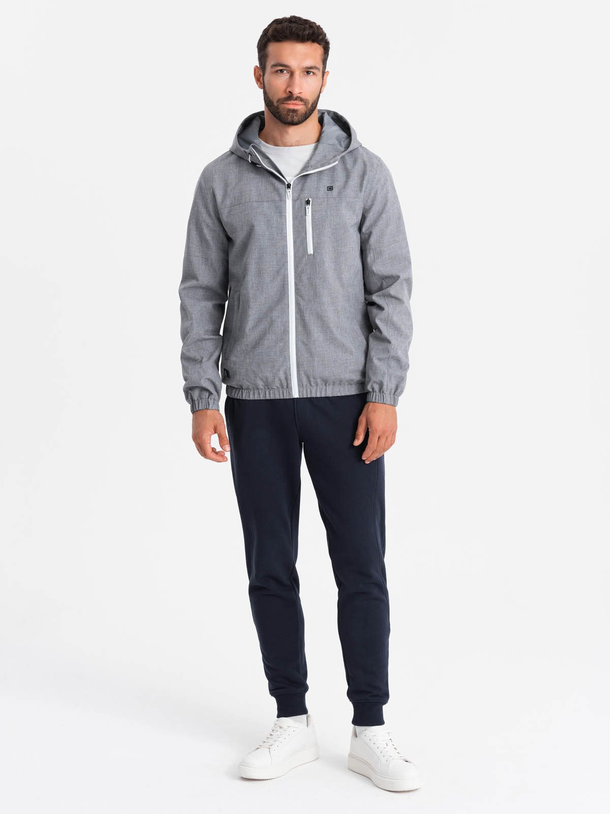 OMBRE Regenjacke Leichte Sportjacke für Herren mit Fleece-Futter -.