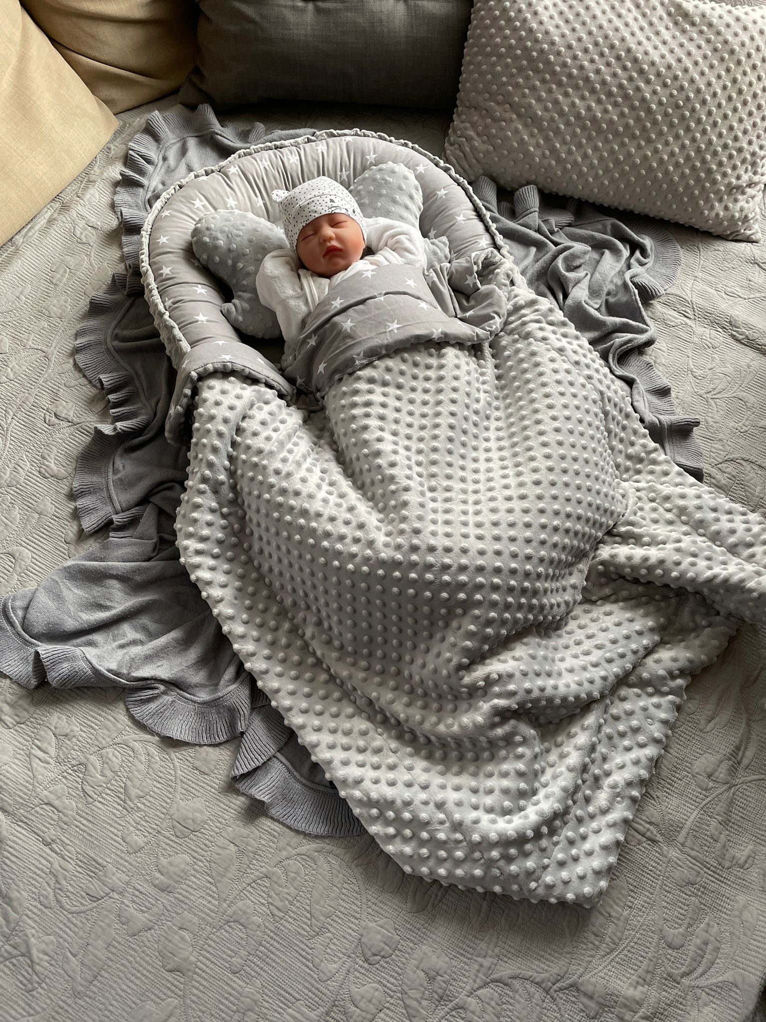 Loolay Bettnestchen MINKY/ Baumwolle BABYNEST Babykokon Geschenk Babyaussta günstig online kaufen