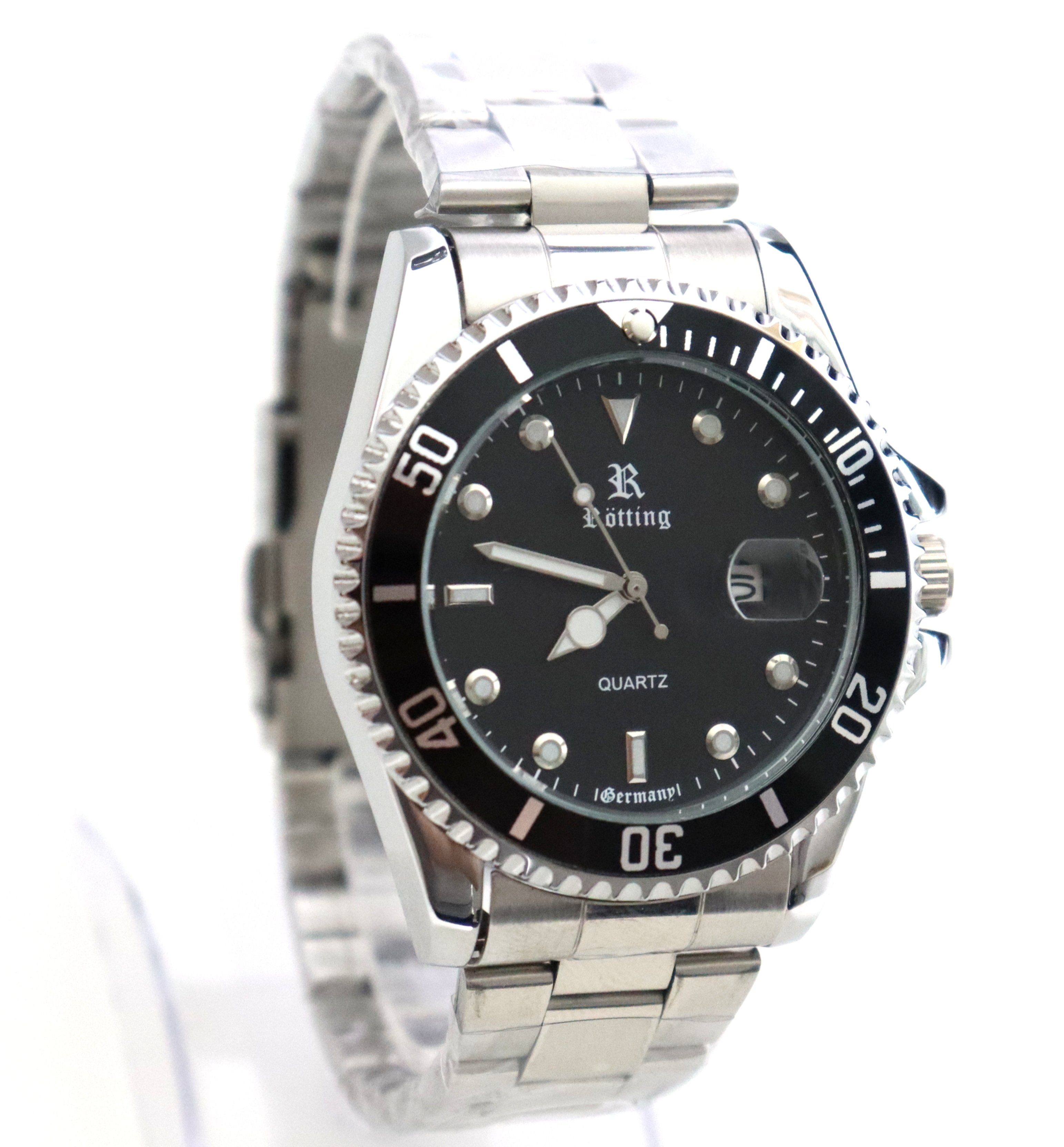 Rötting Design Quarzuhr Herrenuhr schwarze Lünette günstig online kaufen