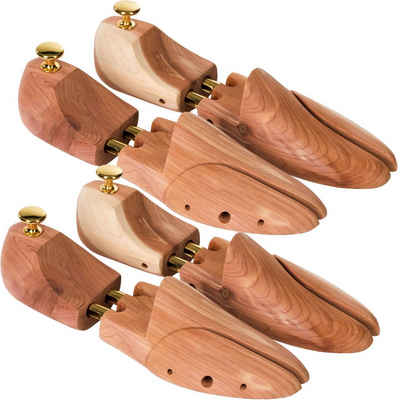 tectake Schuhspanner 2 Paar Schuhspanner aus Zedernholz