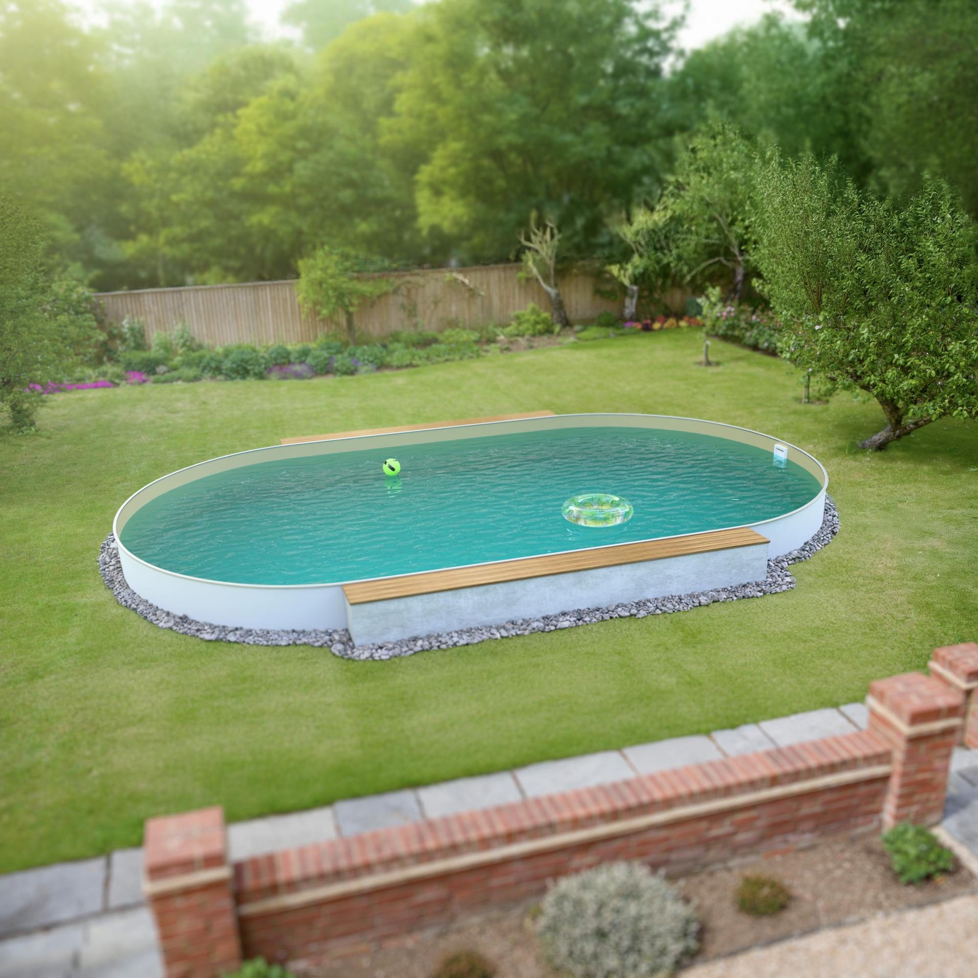 Fresh-Pool Ovalpool Fresh-Pool Profi Stahlwandpool Set oval, 525x320x1 (1-tlg), UV-stabilisierte PVC Folie