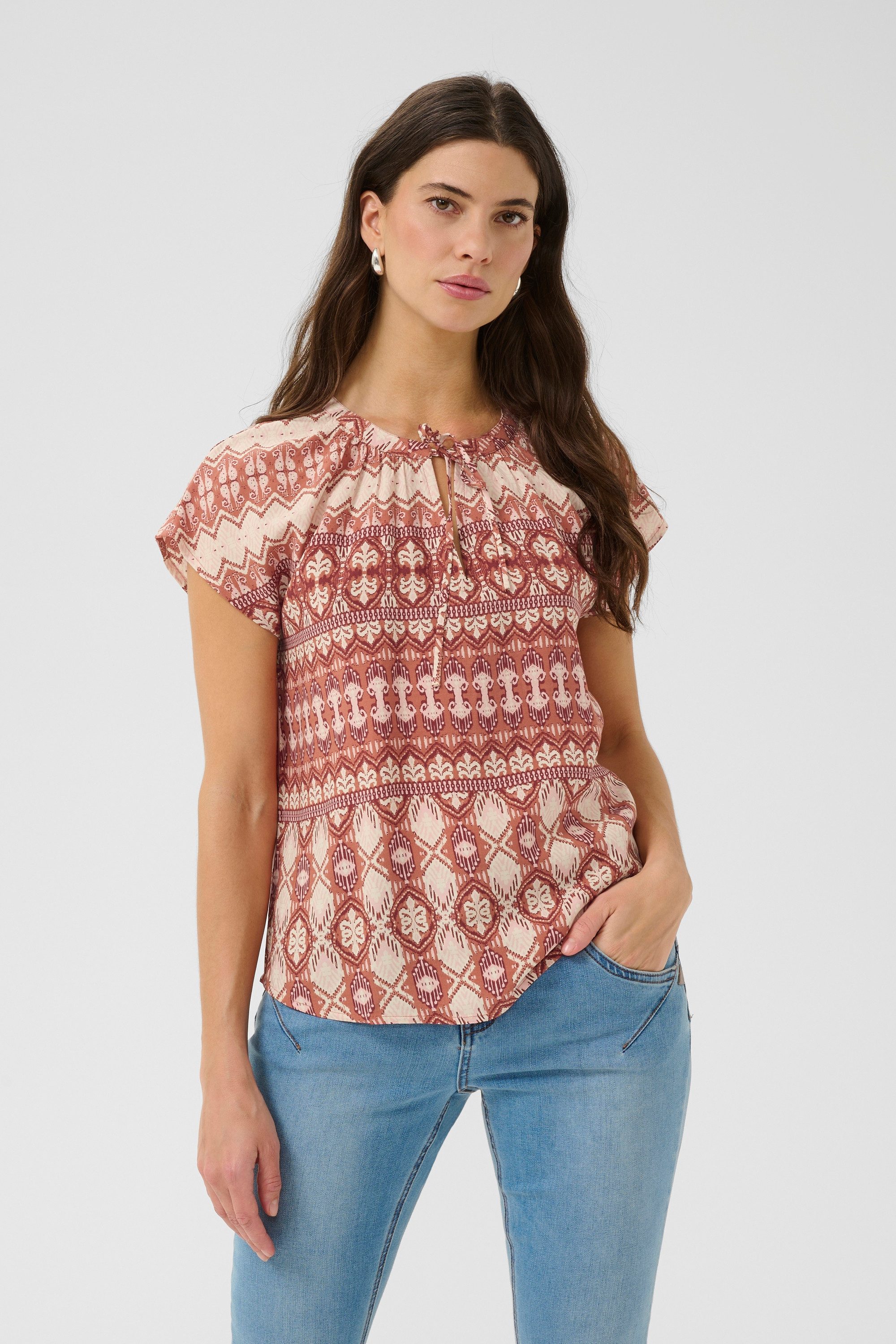 Cream Kurzarmbluse Kurzarm-Bluse CRTiah