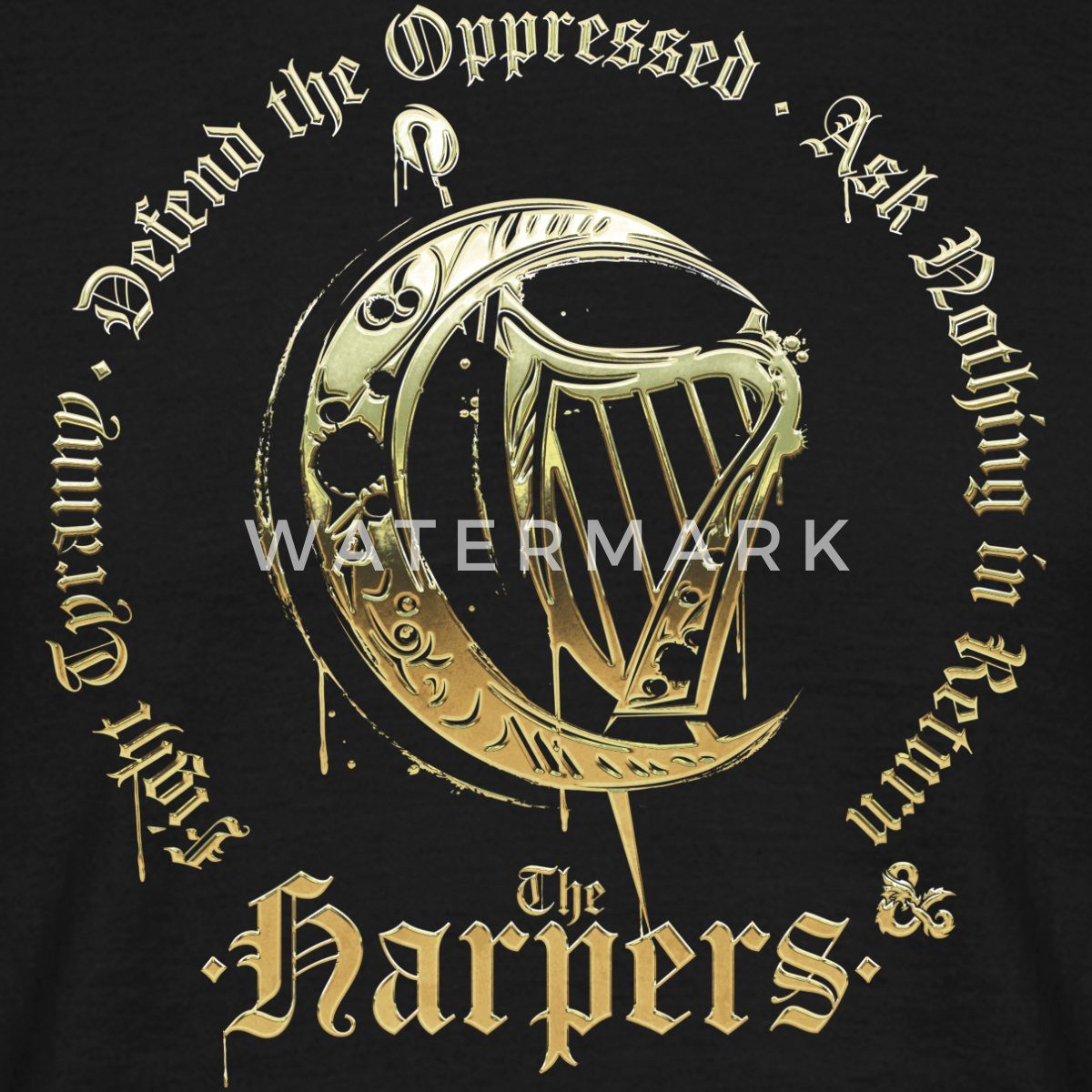 Spreadshirt T-Shirt Dungeons & Dragons DND Harpers Logo Männer T-Shirt (1-tlg)