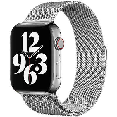 PRECORN Smartwatch-Armband »Ersatzarmband schwarz mit Magnet Kompatibel mit Apple Watch 42mm 44mm 45mm Metall Armband mit Magnet kompatibel mit Watch Serie 7/6/5/4/3/2/1/Apple Watch SE«