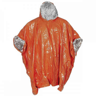 FoxOutdoor Regenponcho Notfall-Poncho, orange, einseitig alubeschichtet einseitig alubeschichtet