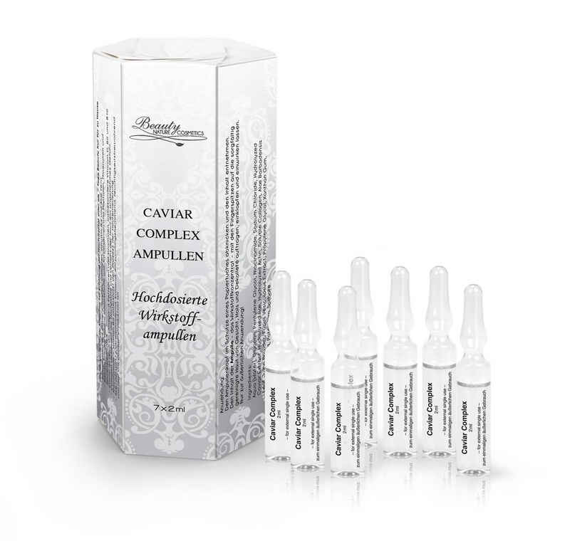 Beauty Nature Cosmetics Augenpflege-Set Caviar Complex Wirkstoffampullen, Anti-Aging, hochdosierte Anti Falten Wirkung, Aloe Vera kühlt angenehm, b