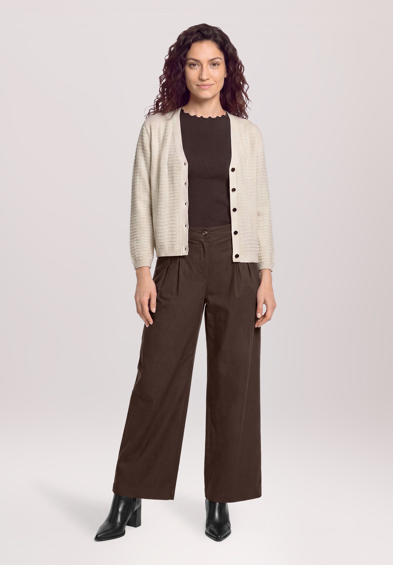 Cartoon Strickjacke Damen mit V-Ausschnitt (1-tlg)