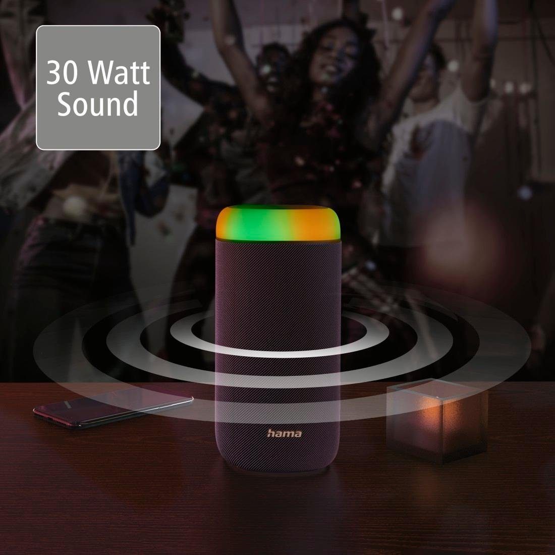Sound) 360ᵒ spritzwassergeschützt 2.0 LED Bluetooth-Lautsprecher Bass,360ᵒ Xtra Shine Hama Bluetooth Bass schwarz (Freisprechanlage,Xtra Box Sound