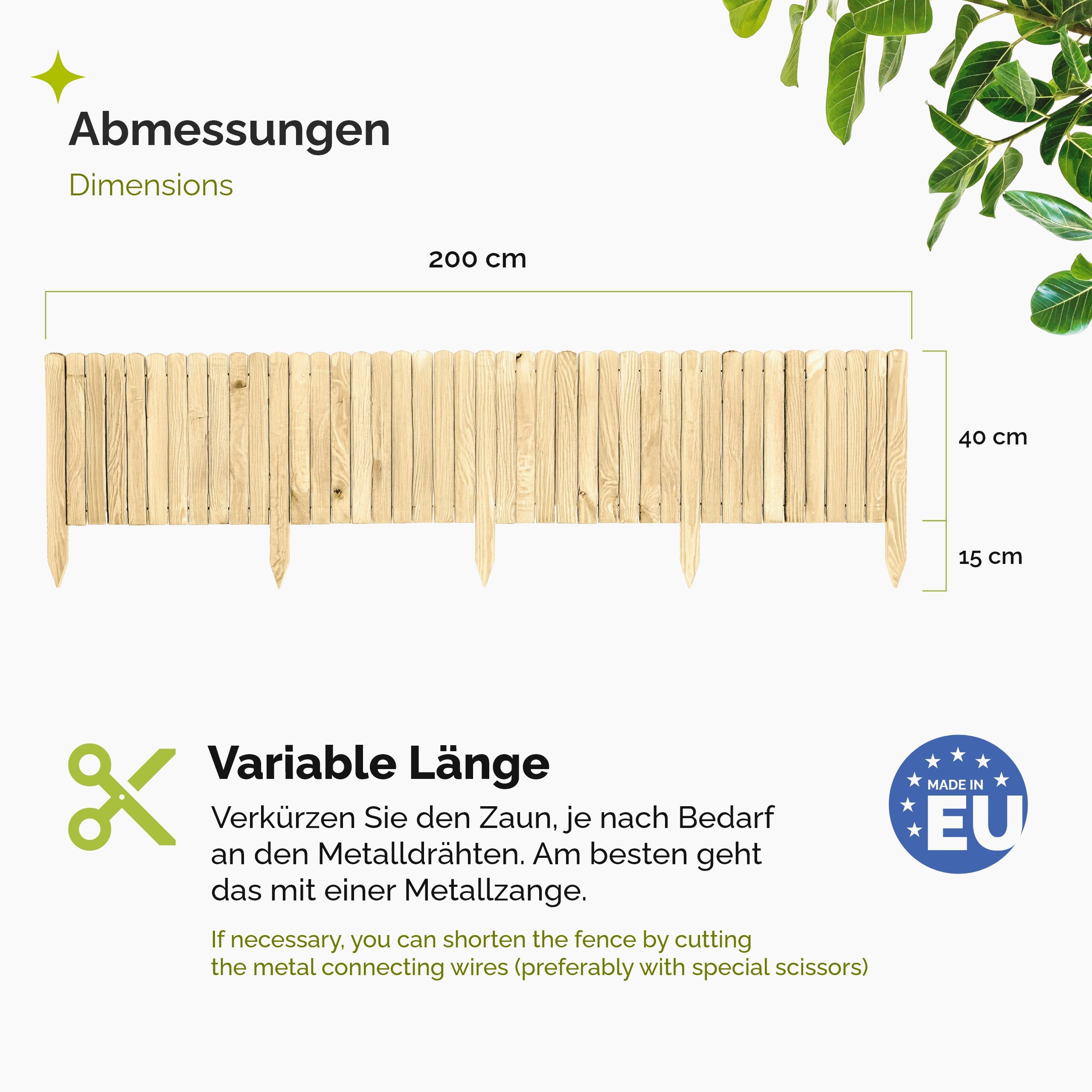 Garronda Zaun Rasenkante Holz Beeteimfassung 200 günstig online kaufen