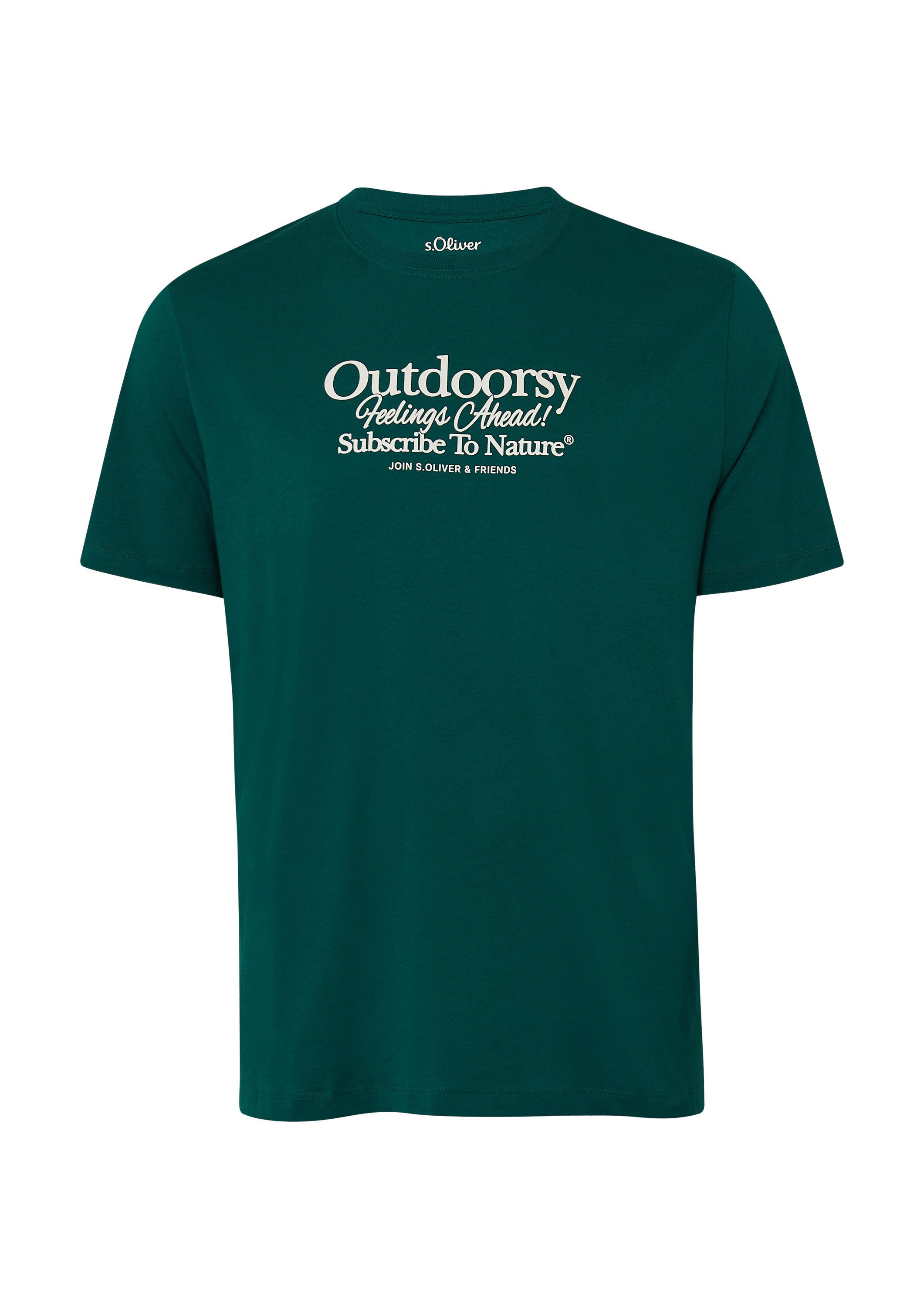 s.Oliver Kurzarmshirt T-Shirt Baumwoll-T-Shirt mit Frontprint günstig online kaufen