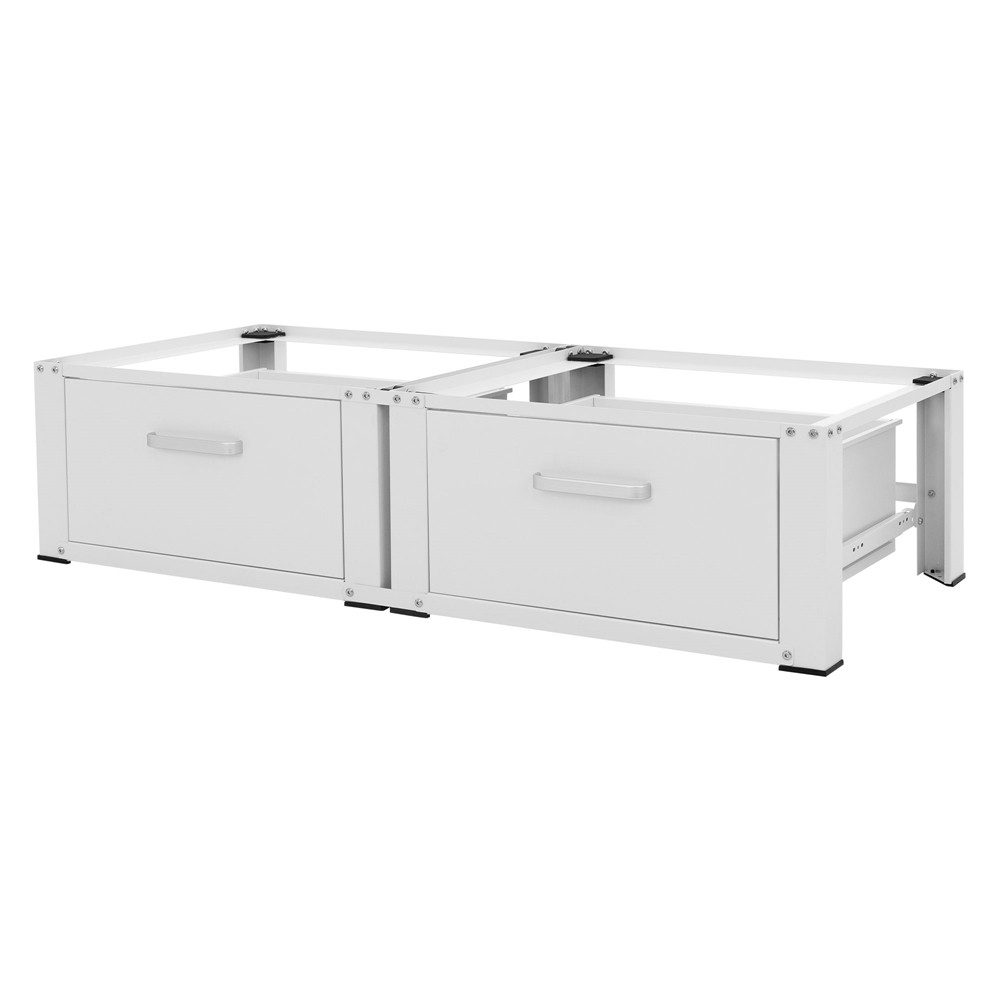 ML-DESIGN Waschmaschinenuntergestell Waschmaschinenzubehör Untergestell Unterbausockel Podest für Trockner, Zubehör für Waschmachinen, Doppel Waschmaschinen Unterbauschublade 128x53,5x31,5cm Stahl