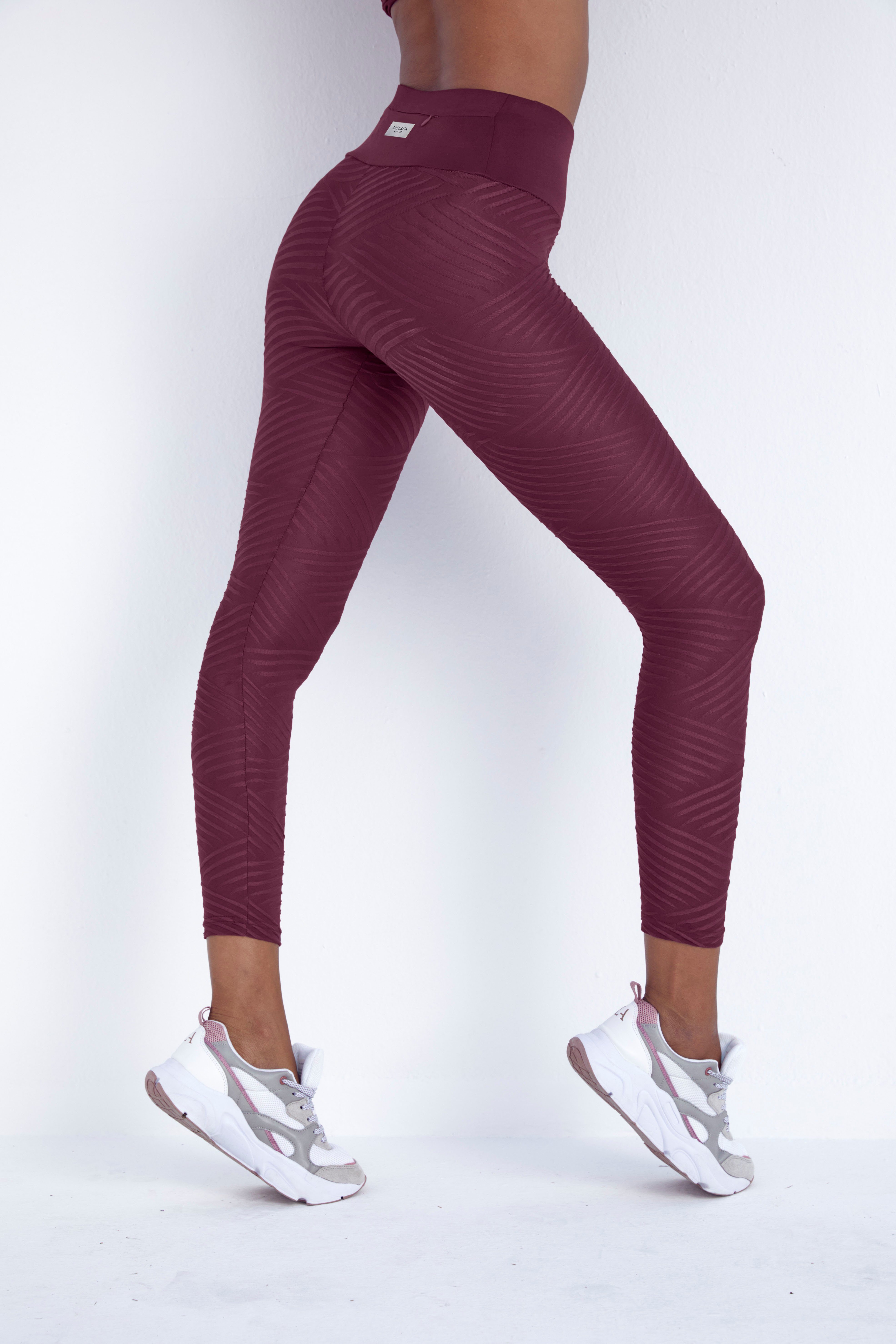 mit Leggings LASCANA -Sportleggings burgunder 3D-Struktur, ACTIVE Loungewear