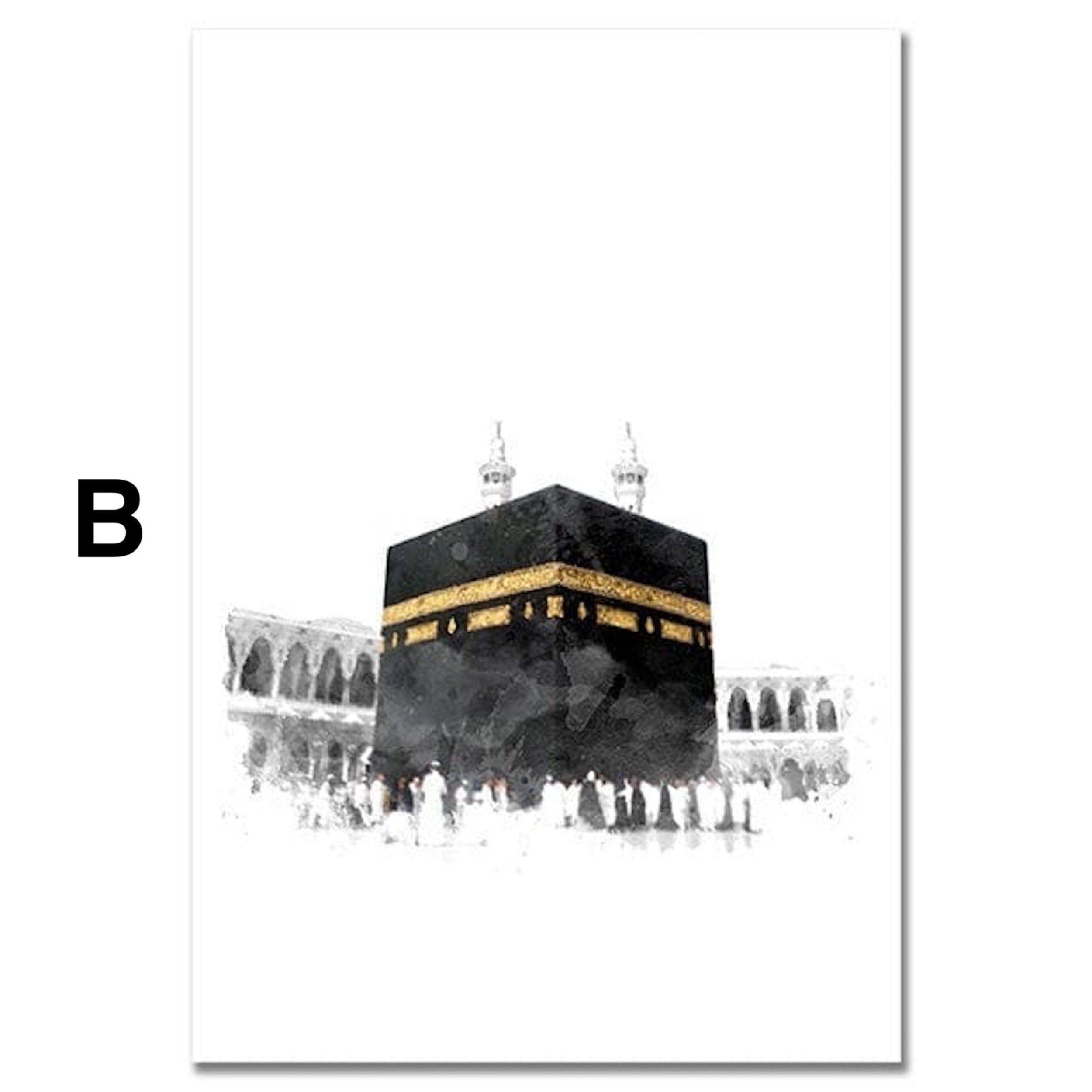 JUSTGOODMOOD Poster Al Aqsa Mosche Kaaba Wandbilder Wohnzimmer Schlafzimmer Deko Print Bil, C (1 St) – Bild 4 von 5
