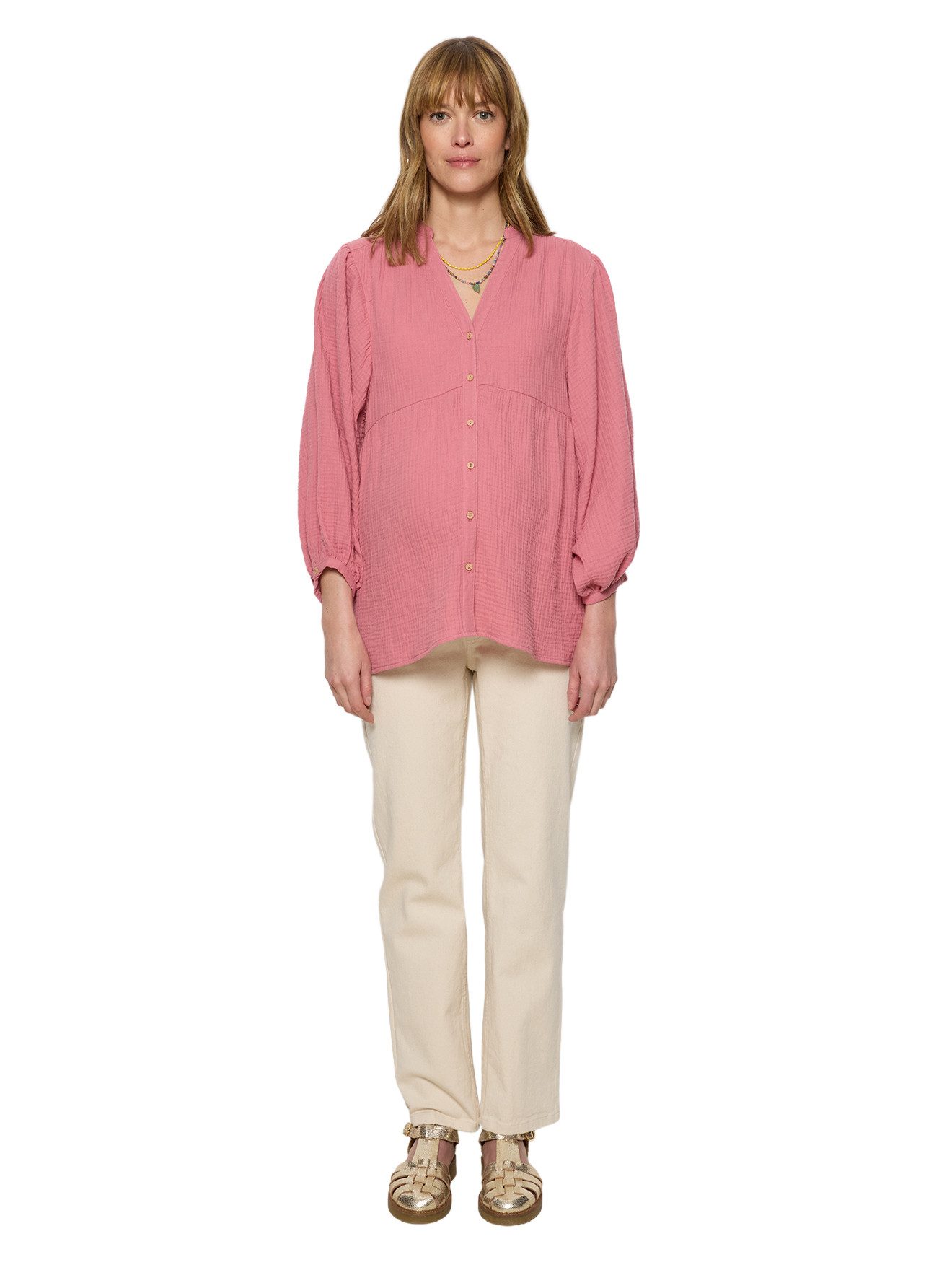 vertbaudet Umstandsbluse Musselin-Bluse Schwangerschaft & Stillzeit