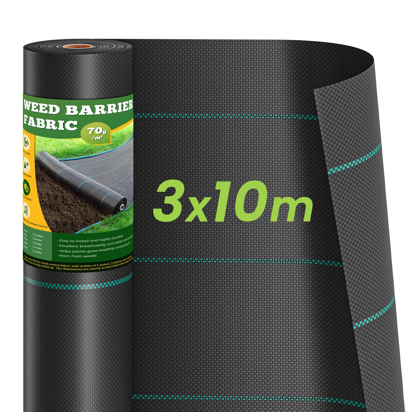 Dripex Unkrautvlies Unkrautvlies Gartenvlies 90g/m² Unkrautfolie Wasserdurchlässig