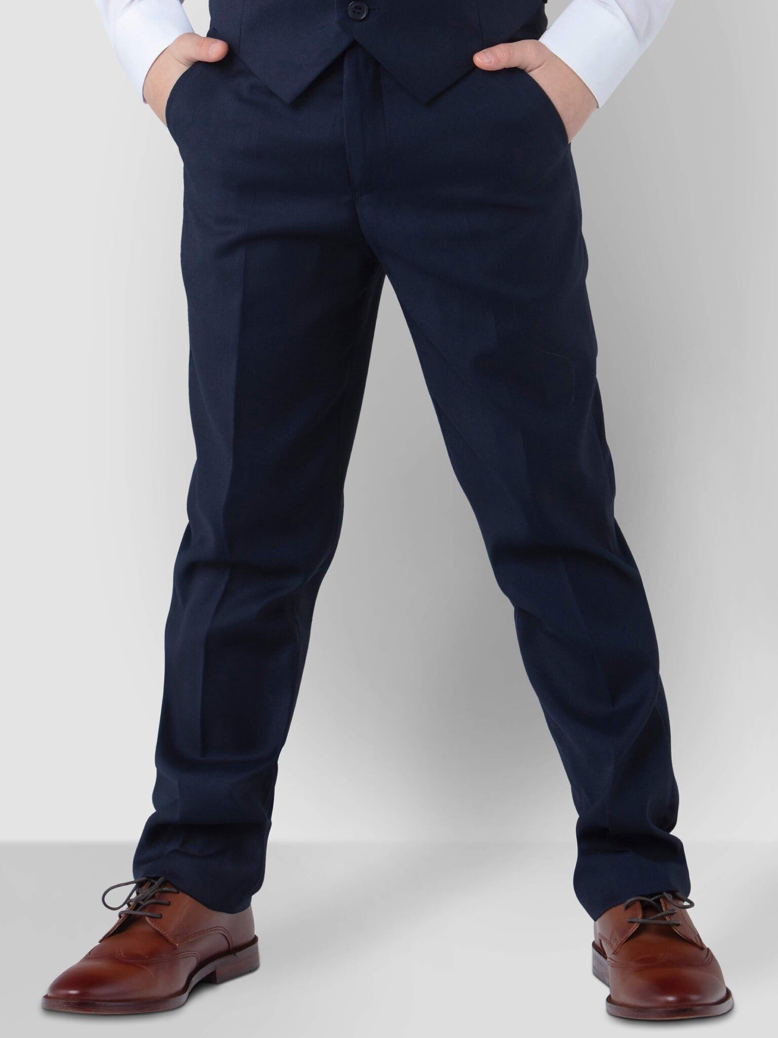 SANDER STELLAN Anzughose Kinder Anzughose, Slim Fit in Dunkrlblau festlich, elegant