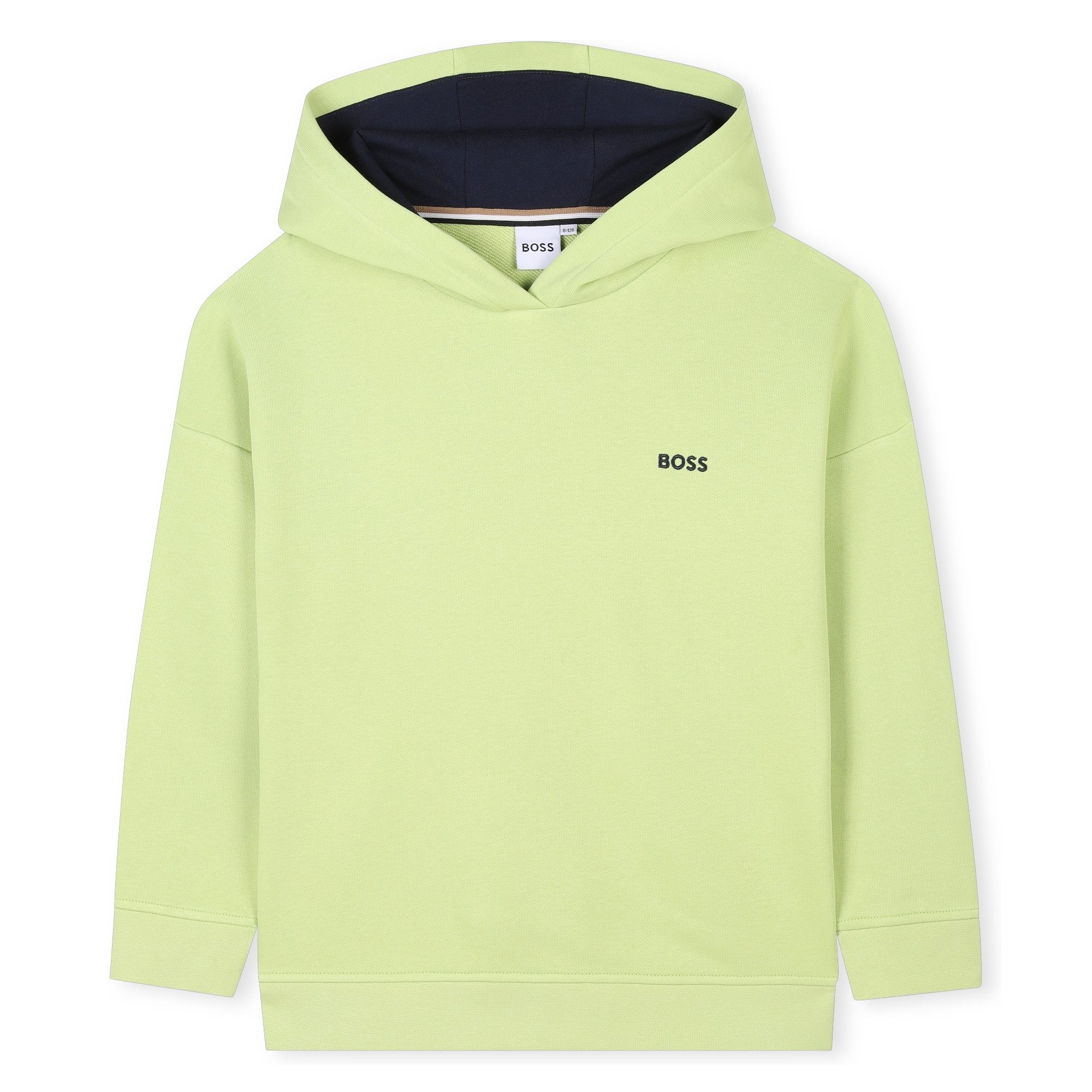 Boss Kidswear Kapuzenpullover BOSS Kidswear Kapuzensweatshirt grün mit dezentem Logo und Rückenprint