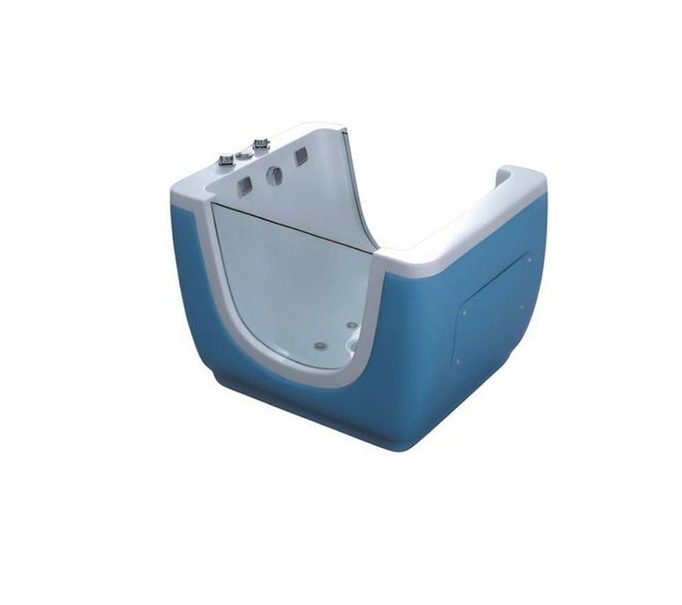 Xlmoebel Babybadewanne Hydro-Babywanne aus Acryl in stilvollem Blau, freistehend, Made in Europa