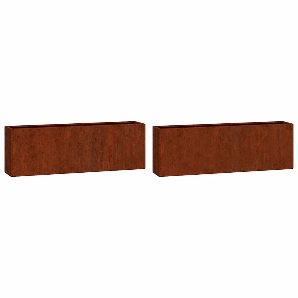 vidaXL Blumentopf Wand-Pflanzkübel 2 Stk. Rostig Cortenstahl 53x10x17 cm (2 St)