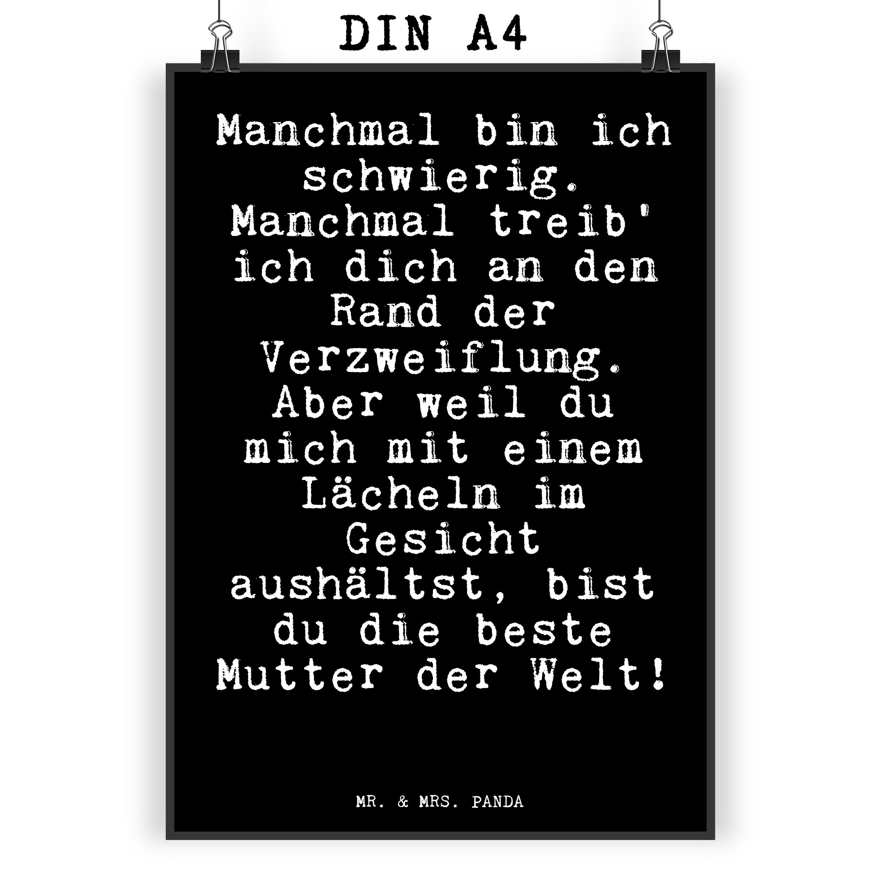 Mr. & Mrs. Panda Poster »Manchmal bin ich schwierig.... Schwarz
