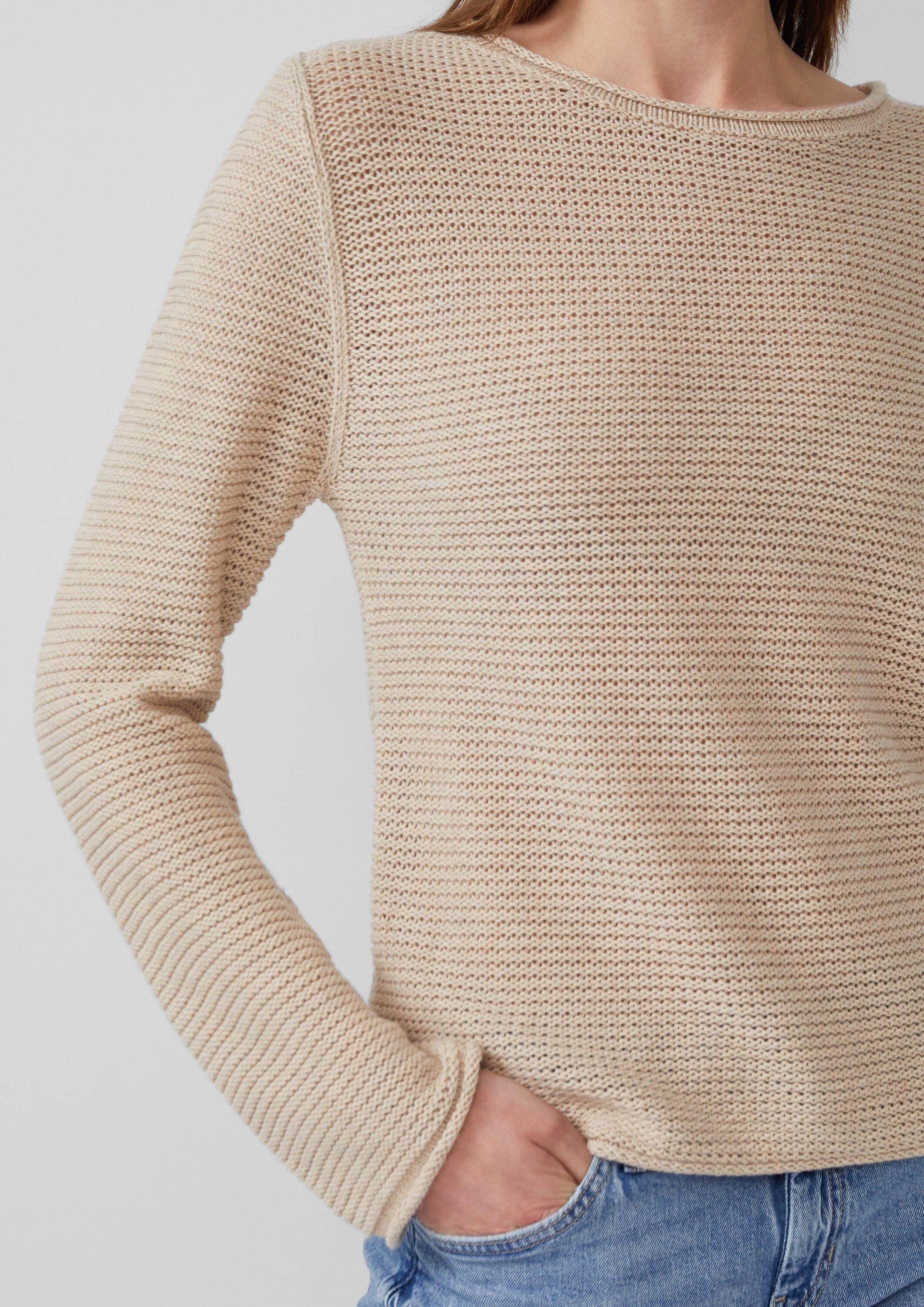 s.Oliver Longpullover Strickpullover Leichter Strickpullover in Ripp-Optik