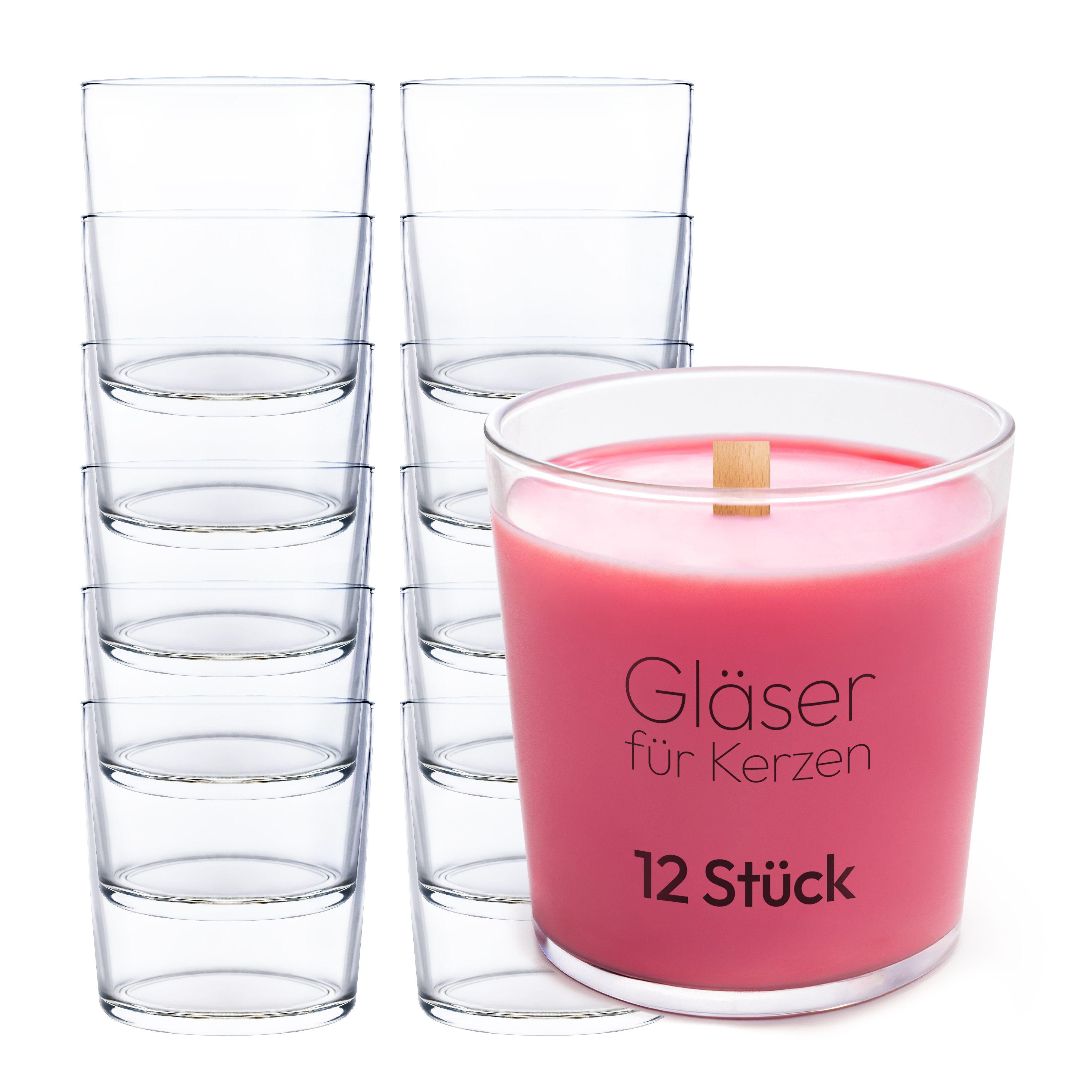 KONZEPT Kerzenhalter Kerzengläser 300 ml, Kerzen Gläser leer zum gießen, kl günstig online kaufen