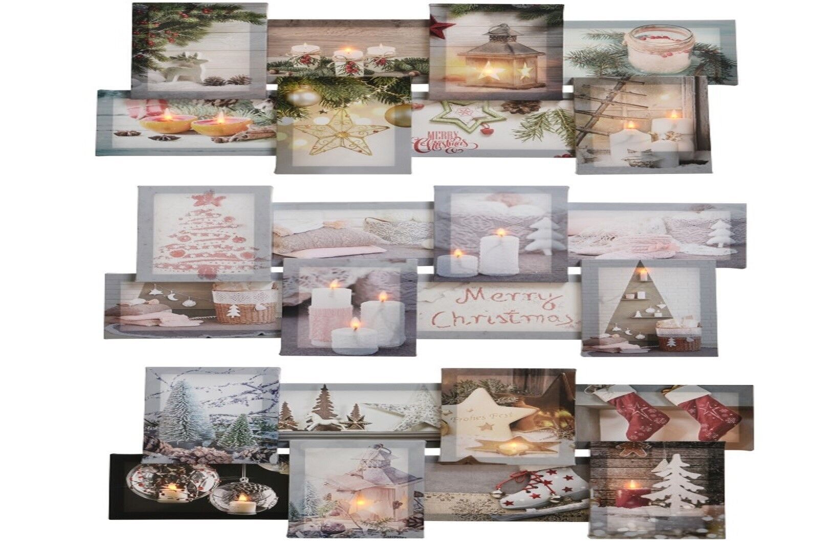 Kaemingk LED-Bilderrahmen LED Bilder Collage Motiv Weihnachten batterbetrieben Stückpreis
