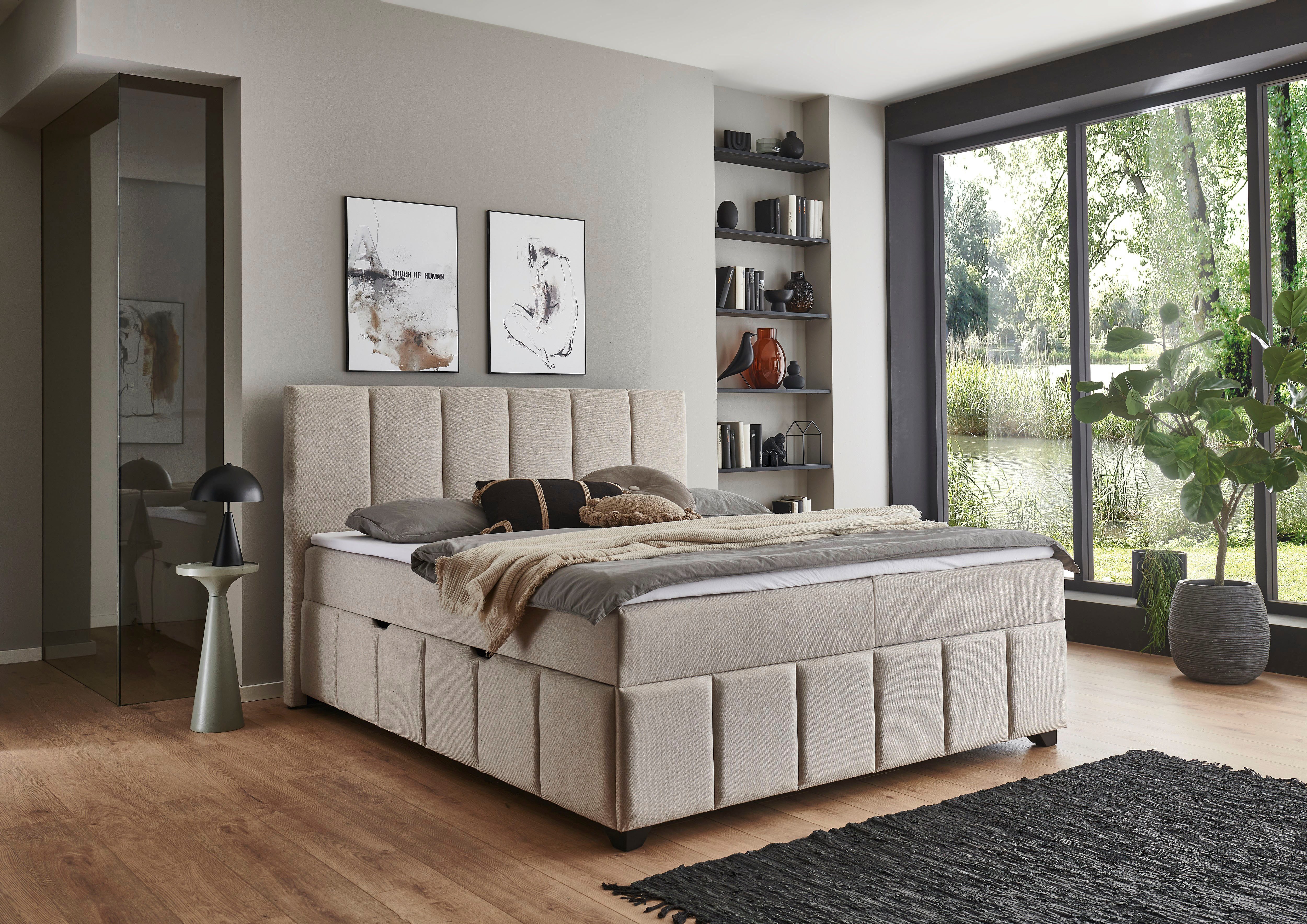 Home affaire Boxbett Bellah inkl. Bettkasten, erhältlich in der Breite 180x200cm, inkl. PU-Schaum-Topper