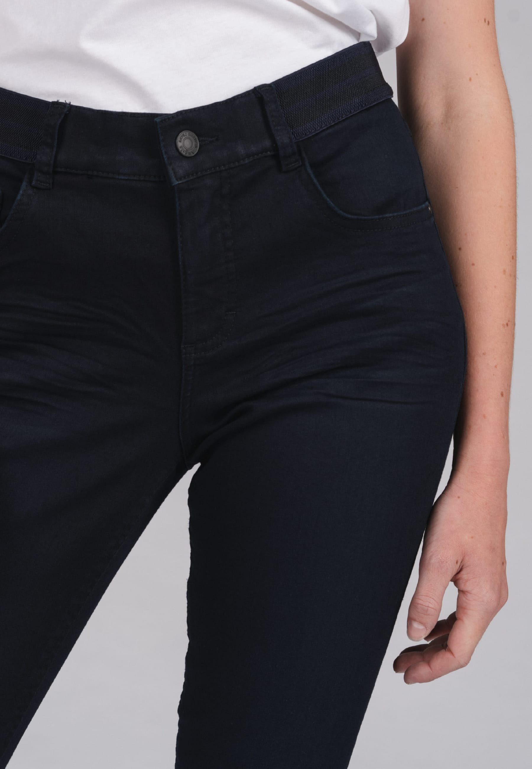 Jeans One mit Label-Applikationen Size dunkelblau Stretch-bund ANGELS Mit Slim-fit-Jeans